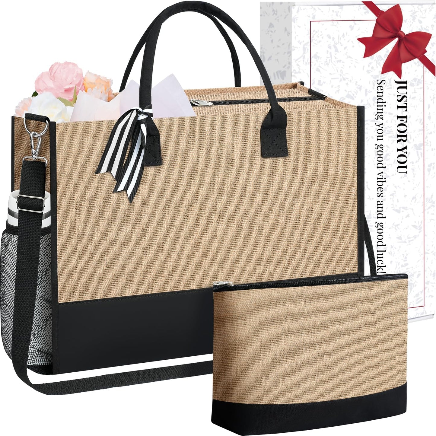 BAGAIL Initial Tote Bag, Personalized Birthday Gifts for Women, Teacher, Friends, Mom, Wedding, Monogrammed Beach Bag