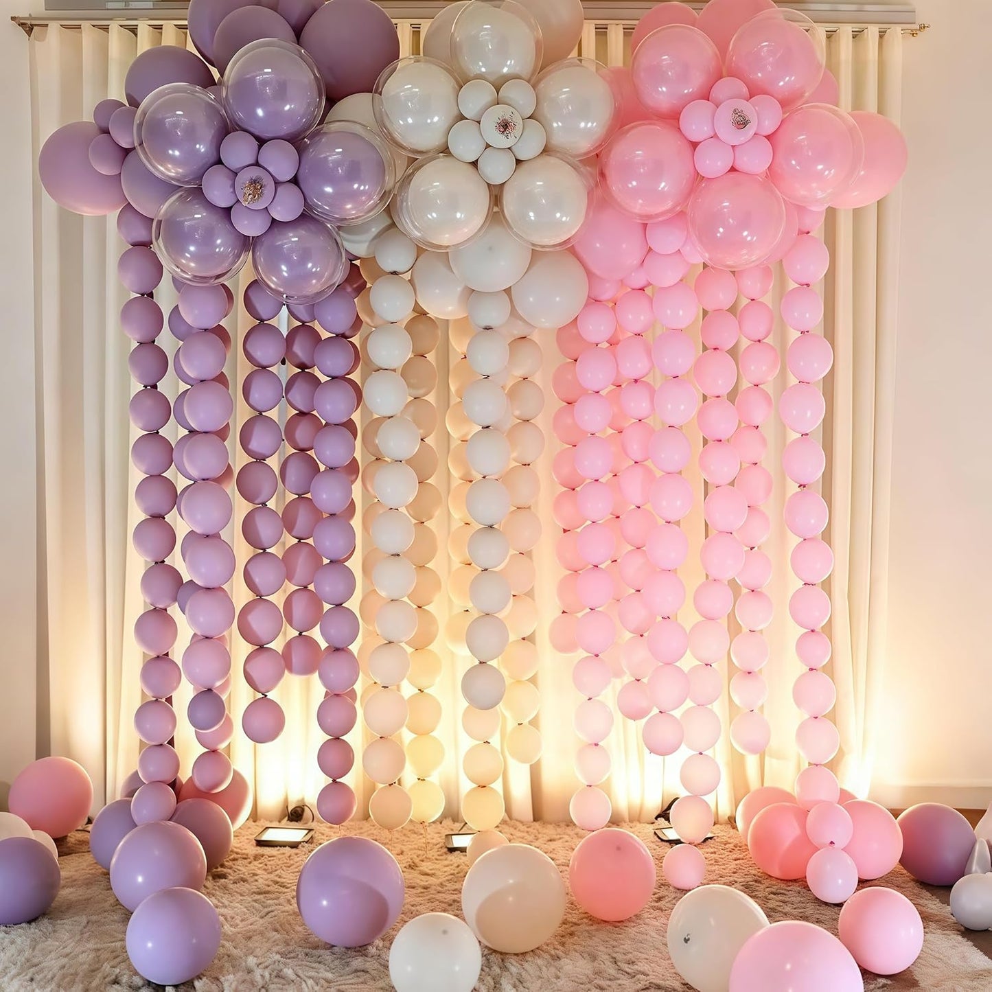 Pastel Pink Linking Balloons, 100PCS 6 Inch Small Baby Pink Link Balloons for Making Balloon Wall Heart Arch, Quick Linked Balloon for Girls Wedding Birthday Baby Shower Valentine's Party Decorations