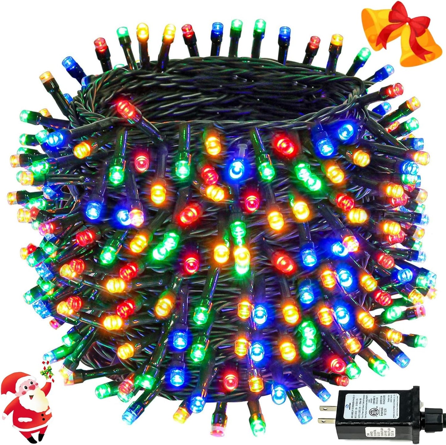 Connectable 240LED 88Ft 13Modes Christmas String Lights Indoor Outdoor | Extendable Green Wire Christmas Tree Lights with Timer | Twinkle Fairy Light Plug in for Xmas Tree (Multicolor)