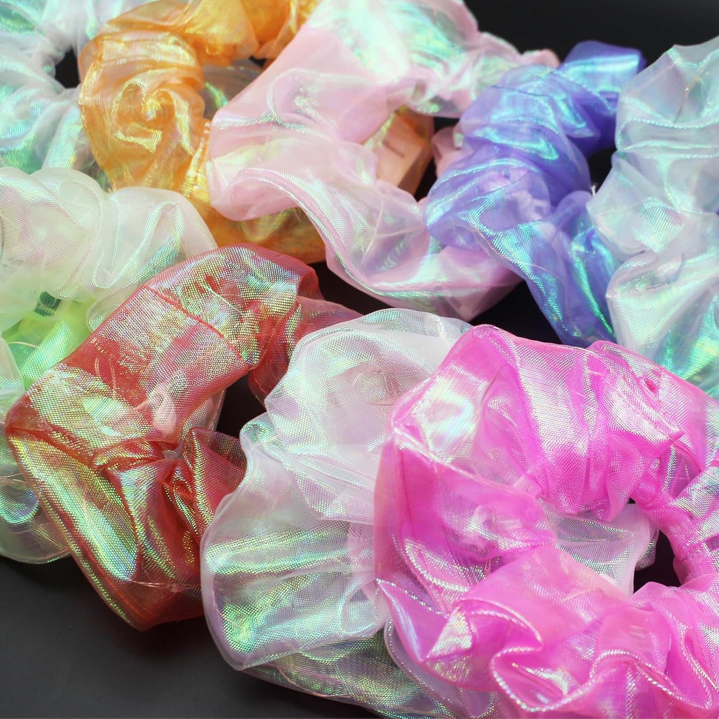 20 Pcs LED Scrunchies, Light up Hair Scrunchies, Glow in the Dark Hair Ties with 3 Light Modes, Neon Hair Accessories for Women Girls, Glow Hair Bands Rave Glow Party Supplies