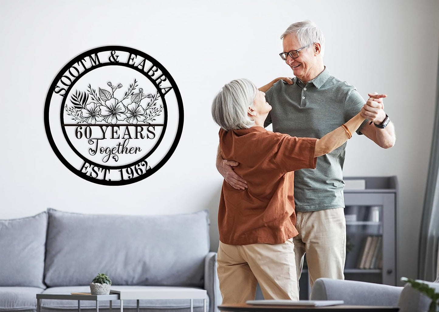 Personalized 50th/60th/25th/30th/40th/10th Anniversary Wedding Gifts for Couple Parents, Personalized 50 Year Anniversary Metal Sign Gifts, 50th Anniversary Custom Gifts, Custom Wedding Anniversary Me