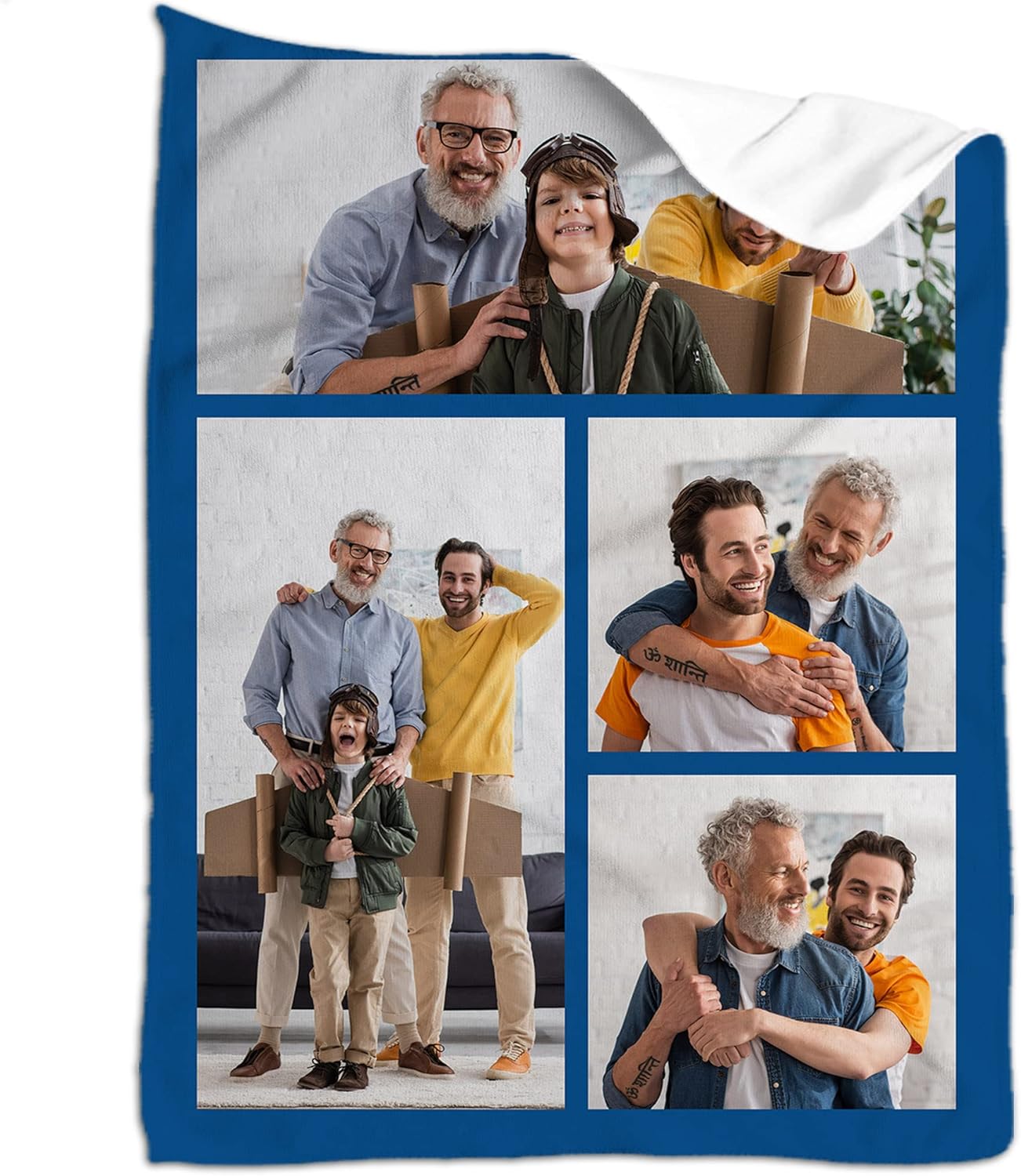 Custom Blanket with Photos Personalized Picture Throw Blankets Gifts for Women Lover Friend Customized Picture Gifts Flannel Blanket Christmas Anniversary Birthday Wedding 50"X60" Made in USA