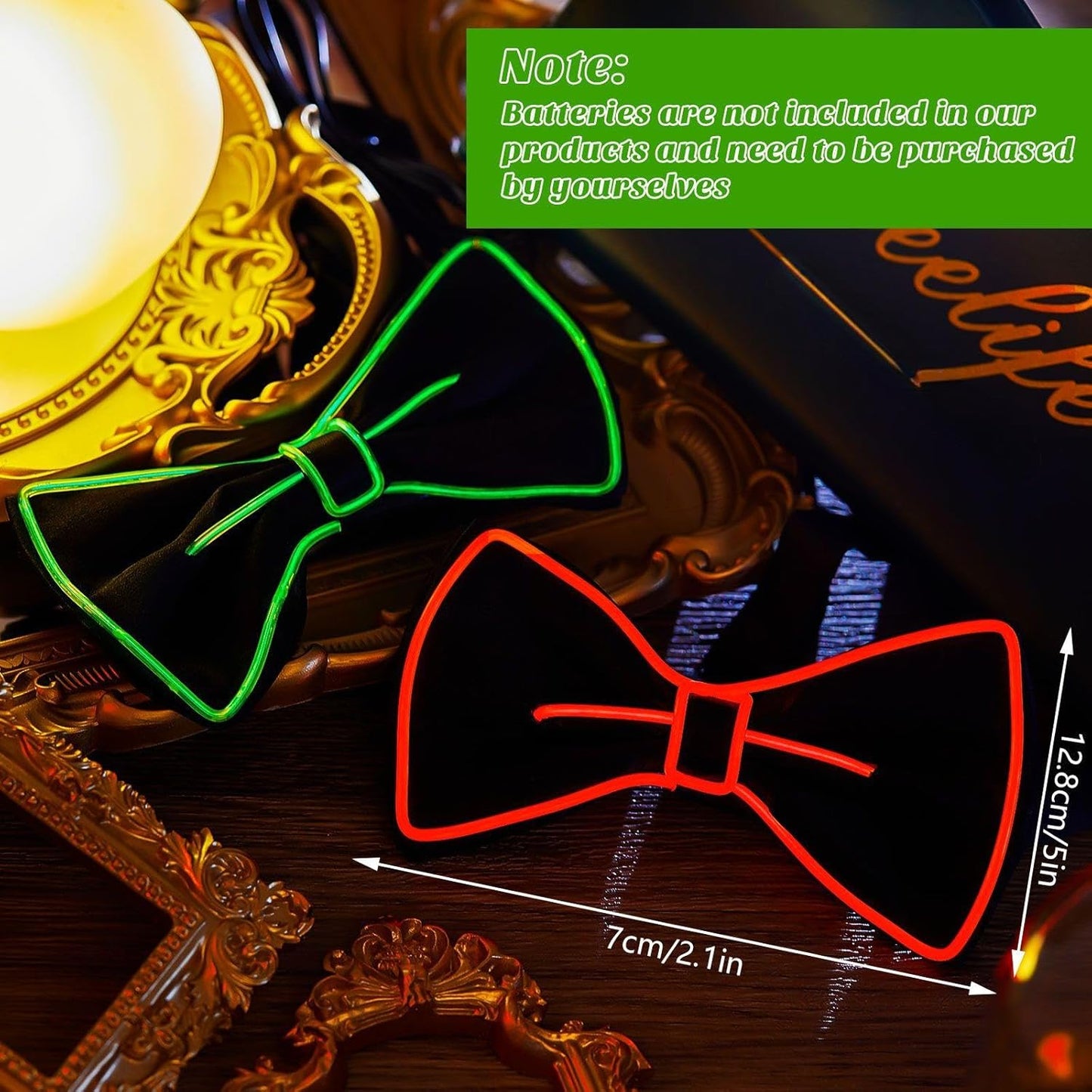 Hercicy Light up Bow Tie for Men LED Neon Bowtie Funny Ties Women Glow in the Dark Party Costume