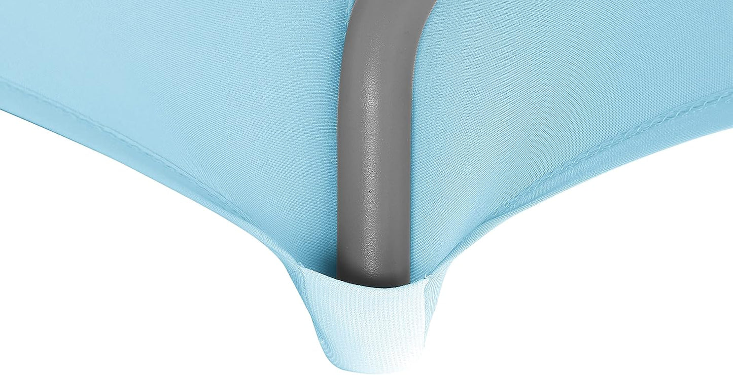LZY Spandex Table Covers 6FT x 6FT, 2 Count, Rectangular, Bluemist, Solid, Elegant, Stretchable (4-way), Cocktail & Wedding, Perfect for Special Events