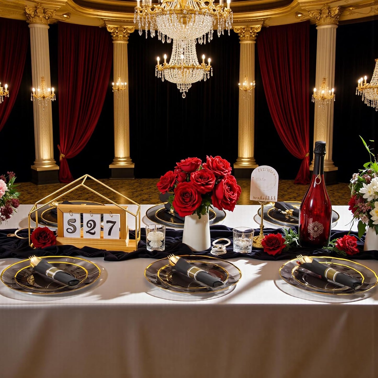 Supernal 120Pack Pre Rolled Silverware Set, Wrapped Disposable Silverware Set, Disposable Utensils Includes 120 Plastic Forks and Spoons, 120 Plastic Knives, 120 Napkins for Wedding, Birthday, Party