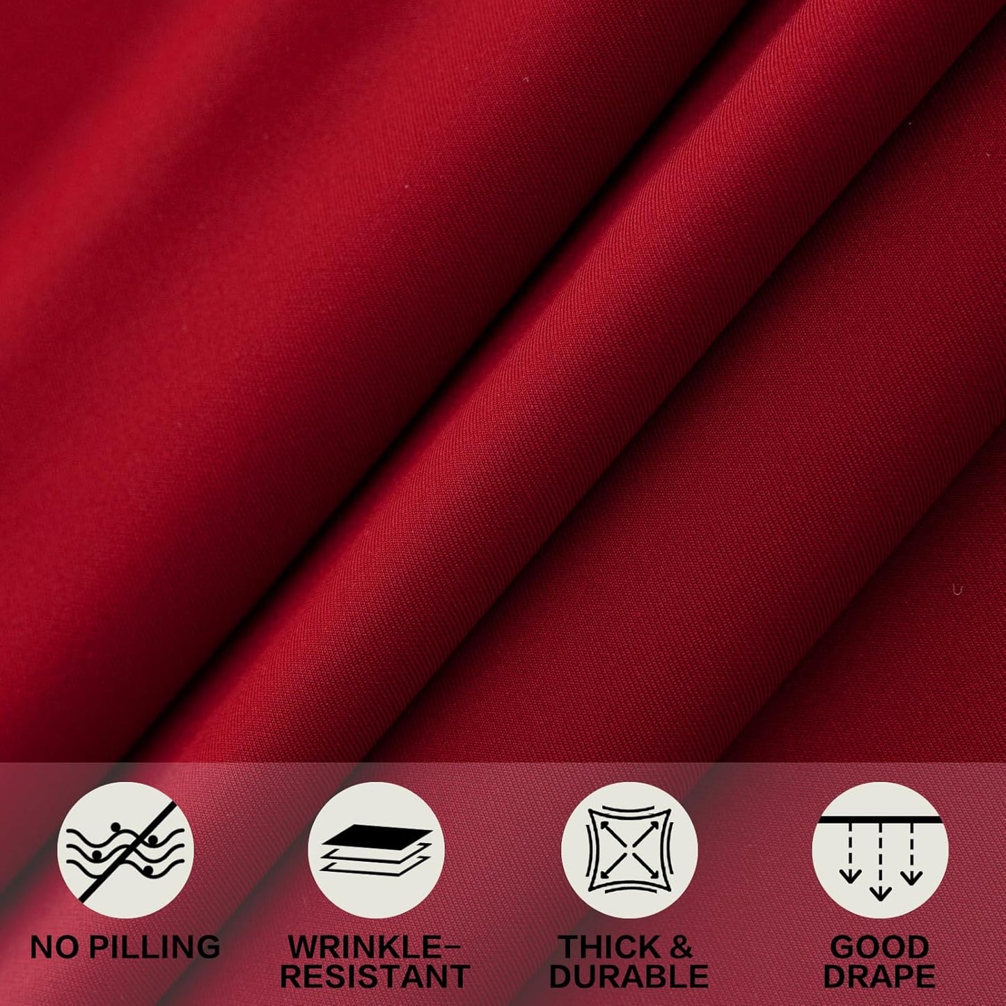 4ft Red Stretch Tablecloth for Rectangular Tables - Flared Wrap Design, Waterproof, Wrinkle-Resistant, Washable - Ideal for Weddings, Parties, Banquets & Table Protection