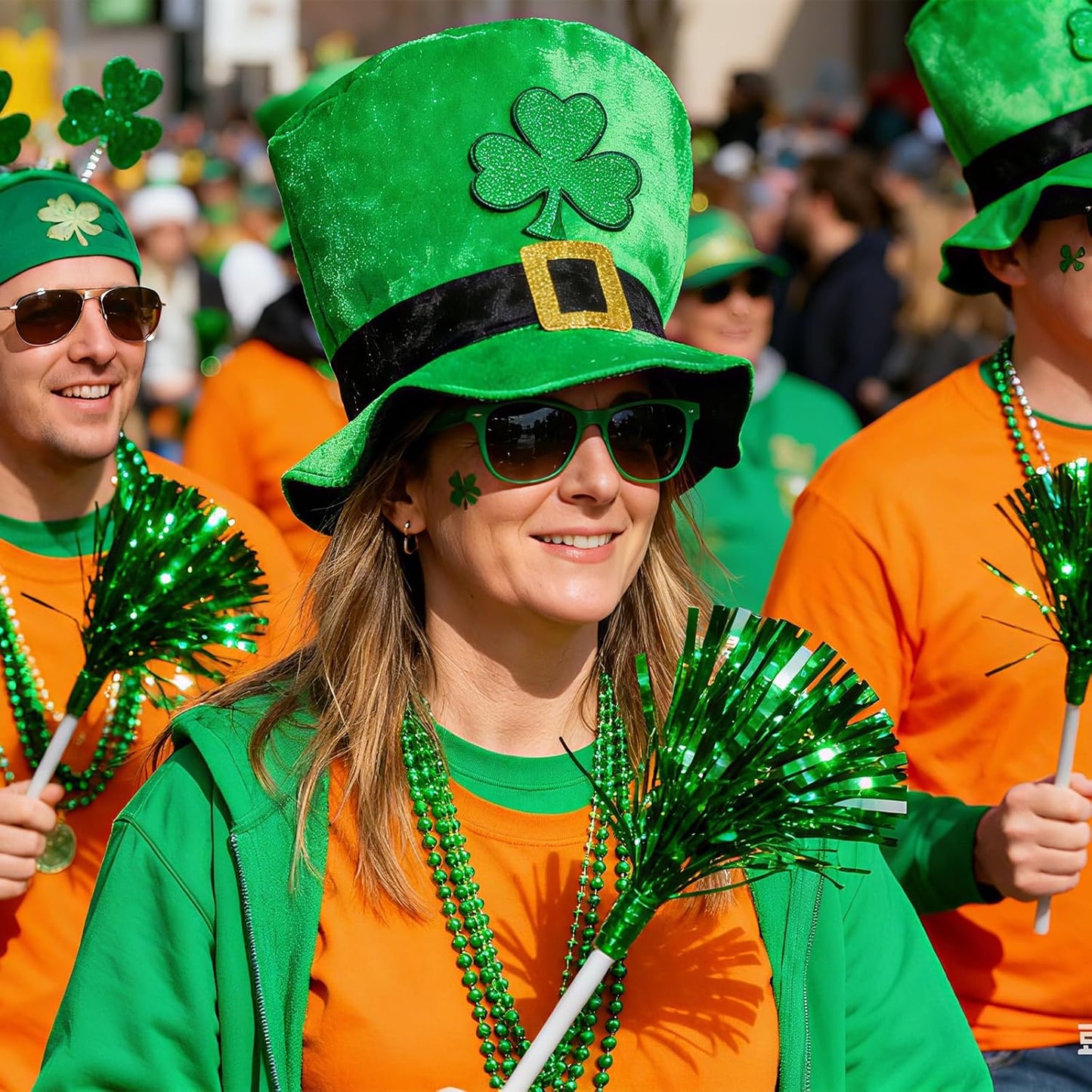 220 PCS Green Bead Necklace, 33 Inch Mardi Gras Christmas Beads, Bulk Metallic Party Beads for Mardi Gras Parade, St Patricks Day, Wedding, Birthday, Pirate Carnival Favors