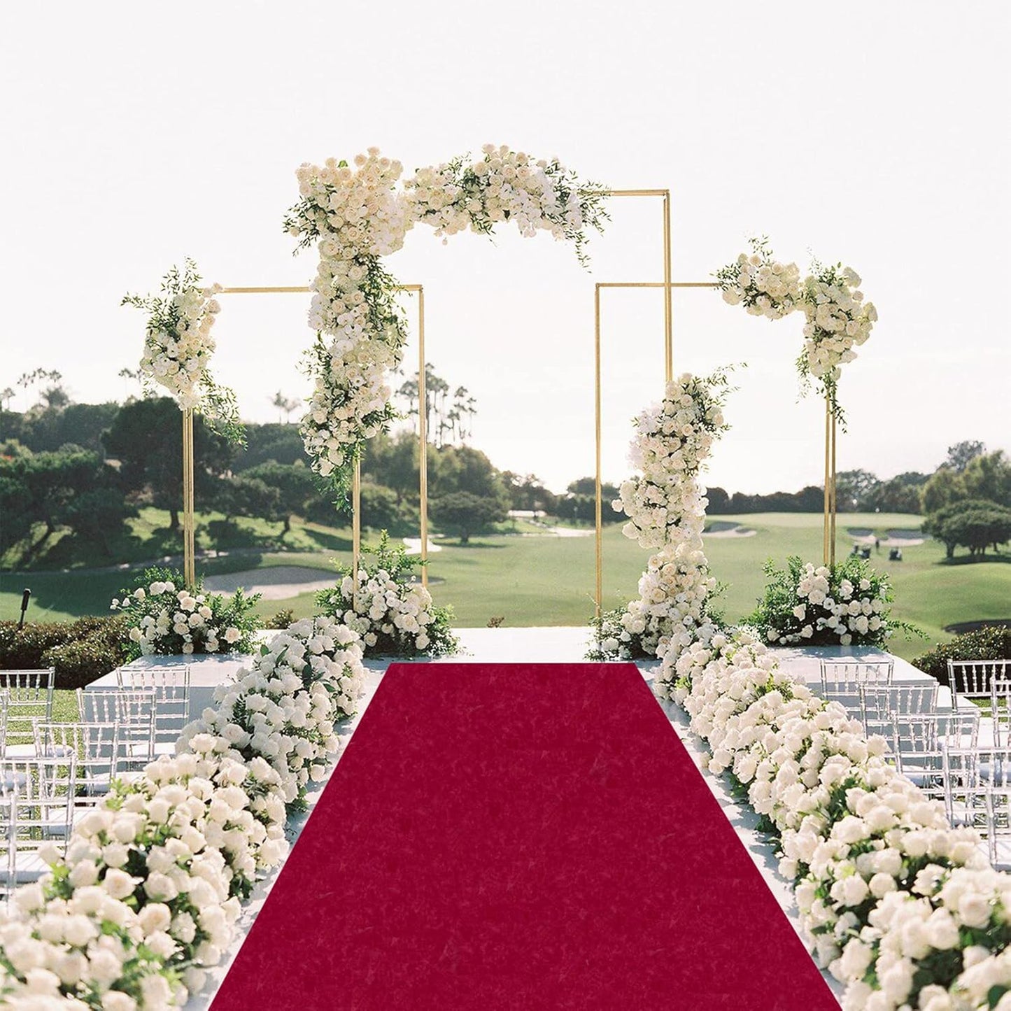 FUHSY Wedding Aisle Runner Burgundy Velvet Aisle Carpet Runner 15FTx2FT Maroon Aisle Runner for Ceremony Wedding Runners Outdoor for Party Runners Rug Aisle Decorations