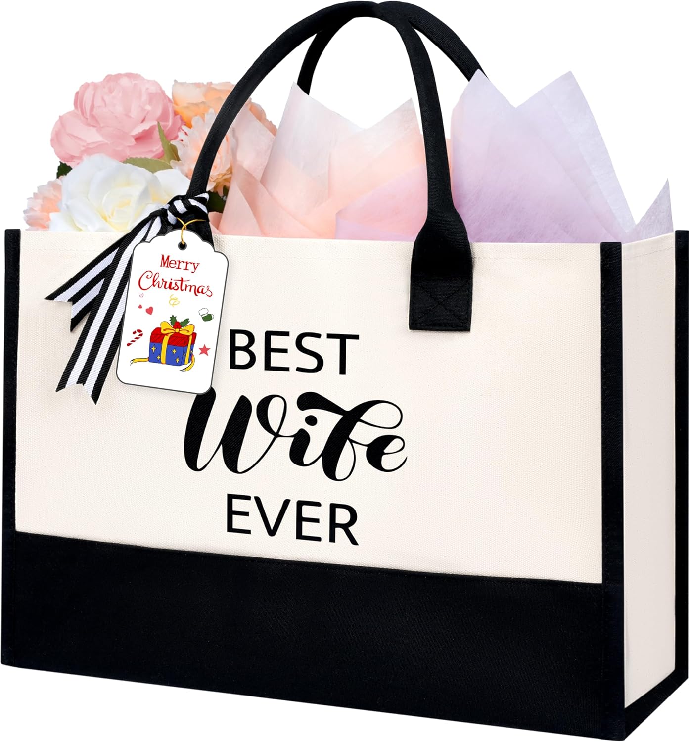 BAGAIL Initial Tote Bag, Personalized Birthday Gifts for Women, Teacher, Friends, Mom, Wedding, Monogrammed Beach Bag