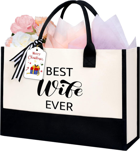 BAGAIL Initial Tote Bag, Personalized Birthday Gifts for Women, Teacher, Friends, Mom, Wedding, Monogrammed Beach Bag