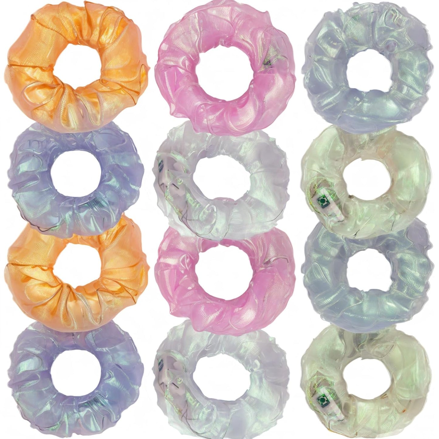 12 Pcs LED Scrunchies 3 Light Modes Elastic Glow Hair Ties Suitable for Neon Parties Light up Hair Scrunchies for Women