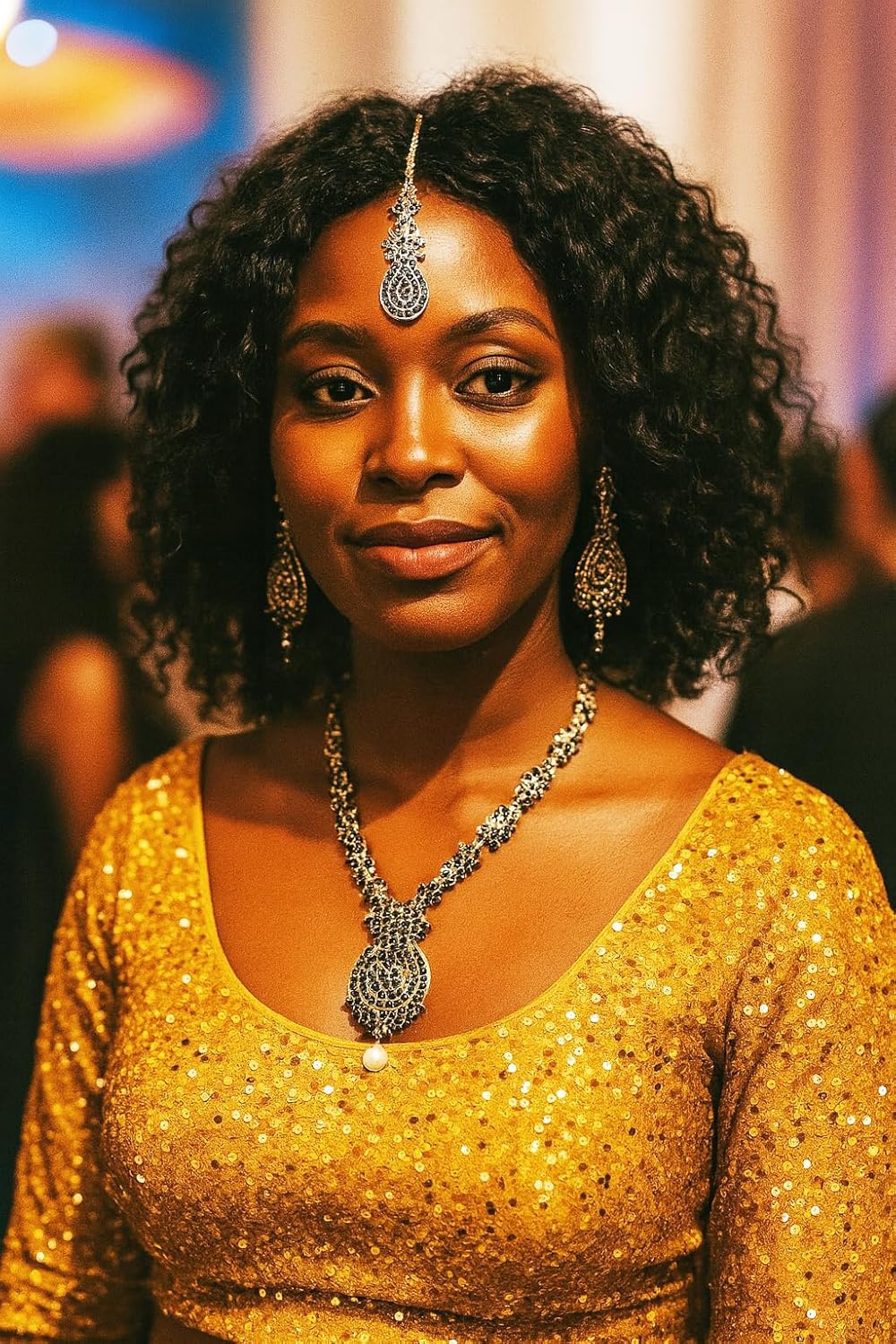 Touchstone Indian jewelry sets for women maang tikka wedding guest gold necklace bollywood jewellery set pageant elegant prom bride accessories western crystal chunky rhinestone necklaces