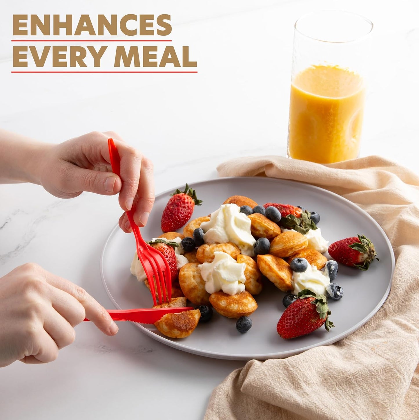 PLASTICPRO 400 PackChristmass Red HolidayDisposable Plastic Utensils Assorted Colored Cutlery Combo Set Forks Spoons Knives Silverware, Red Plastic Cutlery for Parties