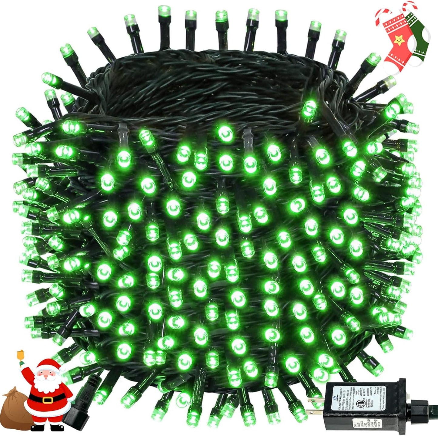 Connectable 240LED 88Ft 13Modes Christmas String Lights Indoor Outdoor | Extendable Green Wire Green Christmas Tree Lights with Timer | Twinkle Fairy Light Plug in for Xmas Tree Garden Decor(Green)