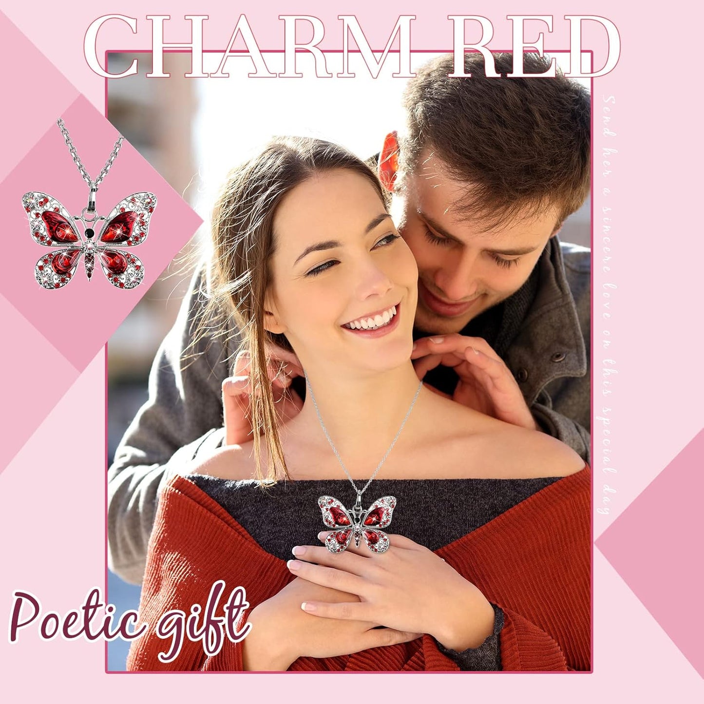 Sureio 6 Pieces Bohemian Dragonfly Jewelry Bohemian Necklace for Women Pendant Colorful Butterfly Necklace Vintage Multilayer Ethnic (Butterfly)