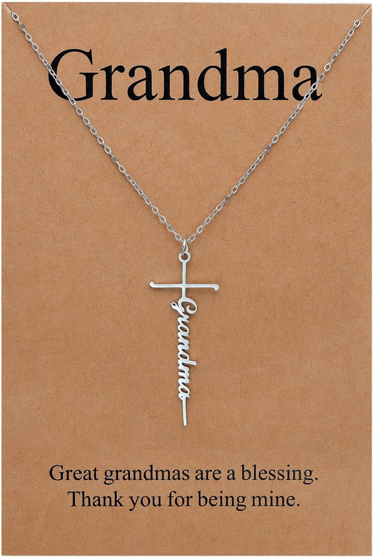 Lcherry Faith Cross Pendant Necklace for Women Religious Christian Jewelry Mother's Day Gifts for Women