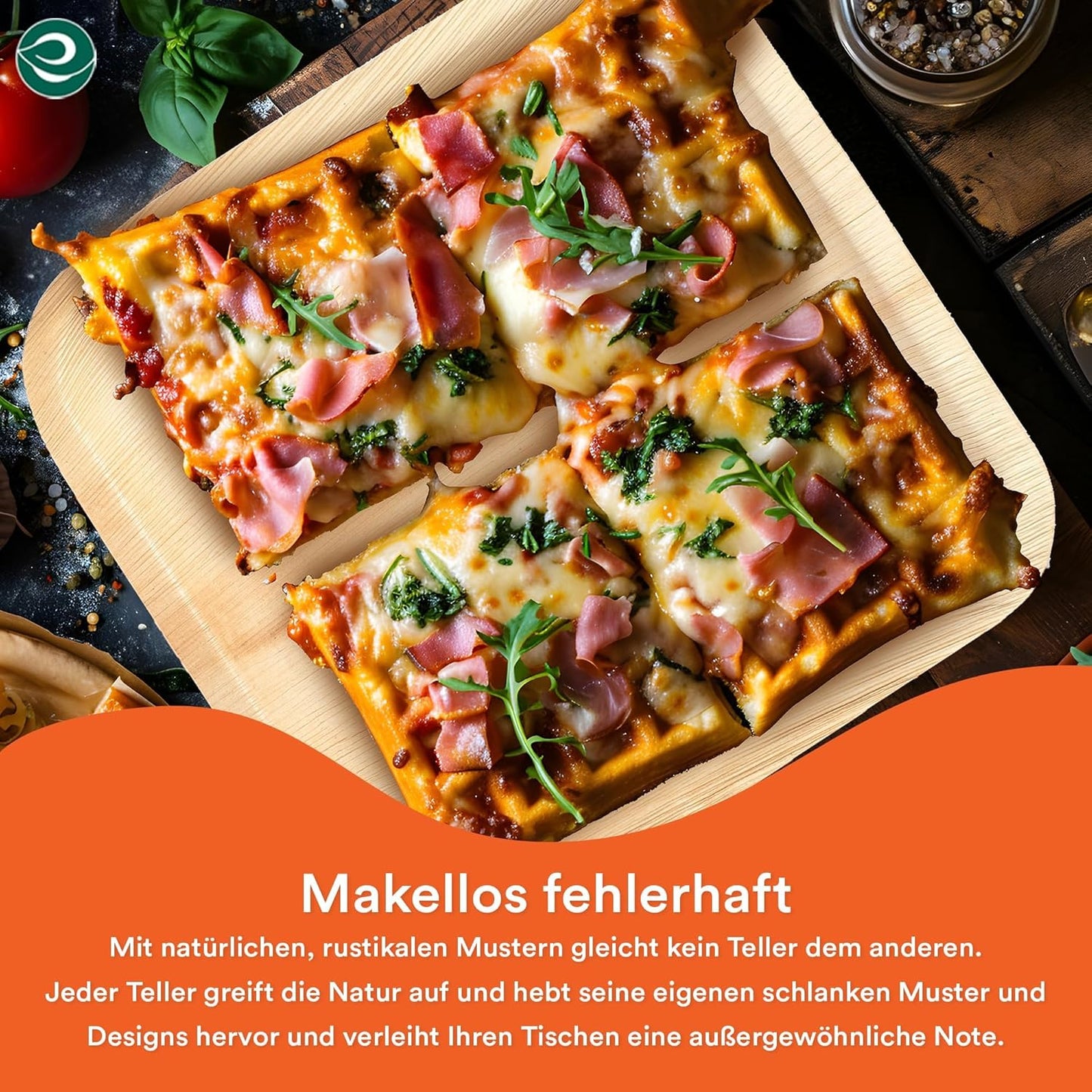 ECO SOUL Compostable 10 Inch Palm Leaf Square Plates (200 Count) Like Bamboo Plates | Biodegradable | Eco-Friendly, Microwave & Oven Safe