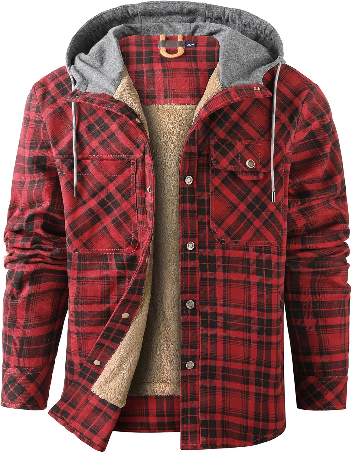 Mr.Stream Men's Outdoor Casual Vintage Long Sleeve Plaid Flannel Button Down Shirt Jacket