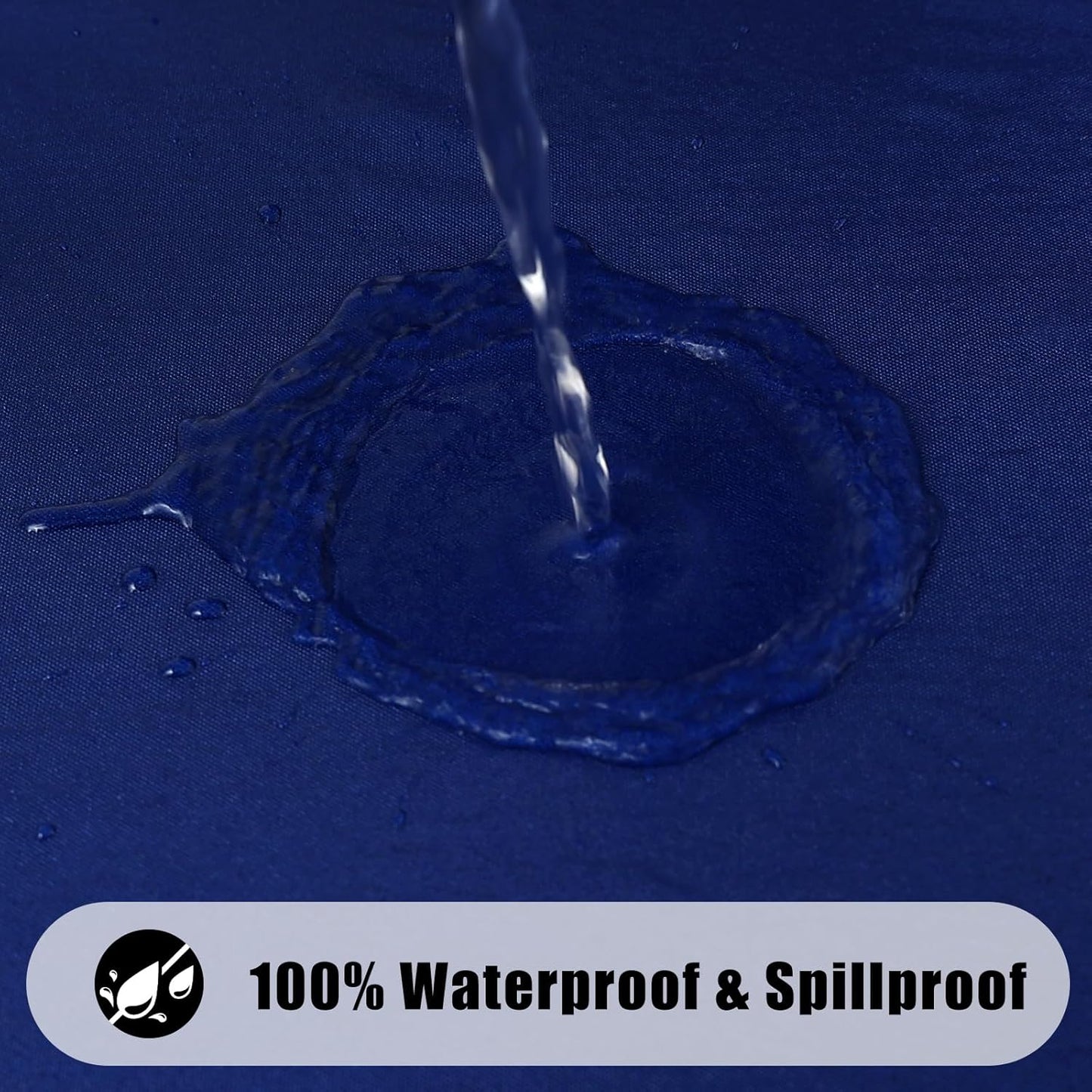 Smiry Rectangle Tablecloth, Elastic Fitted Flannel Backed Vinyl Tablecloths for 5ft Folding Tables, Waterproof Wipeable Table Covers for Indoor, Outdoor, Picnic and Camping (Navy, 30"x60")