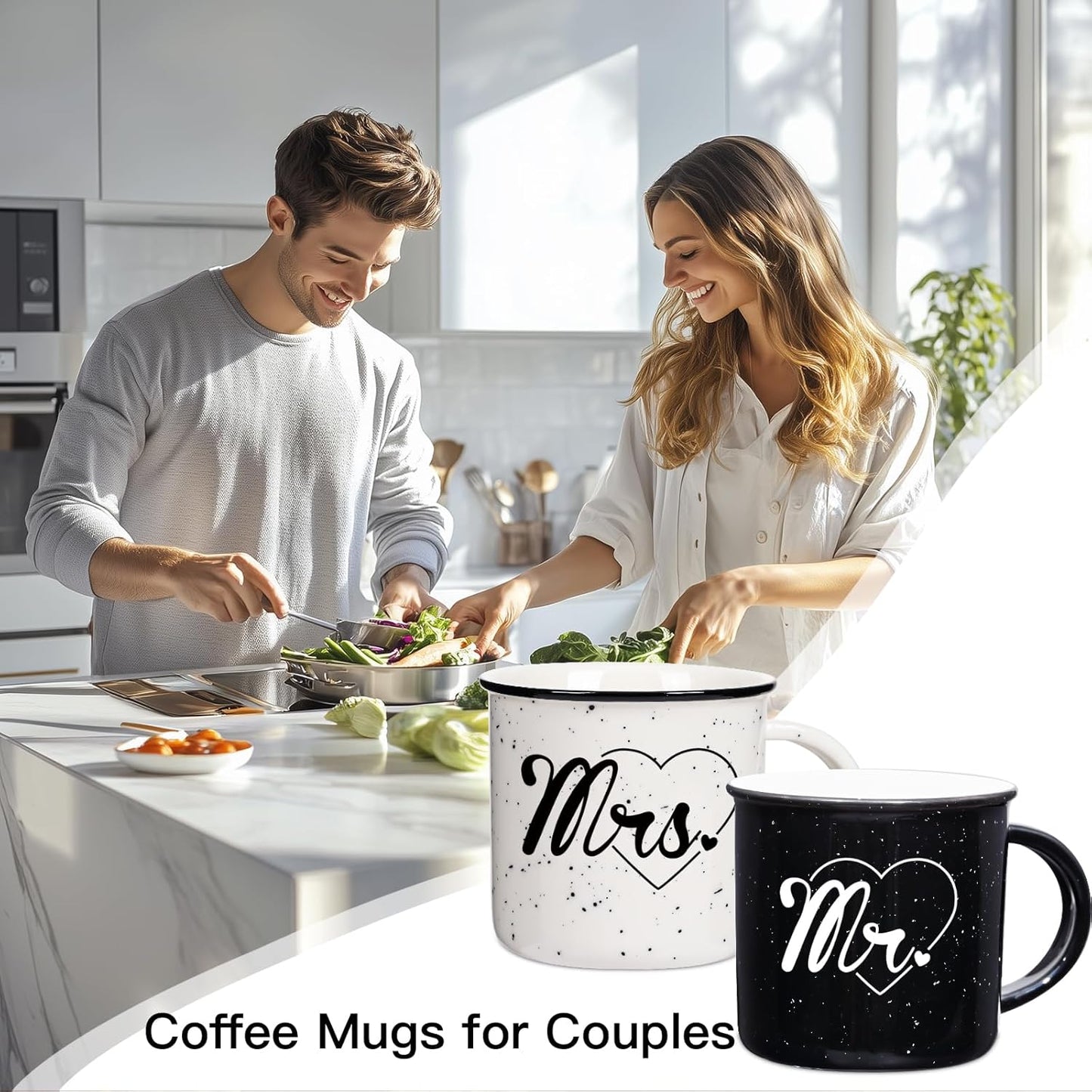 Mr and Mrs Mugs Set of 2 Coffee Mug 10 Ounce, Wedding Gift, His and Hers Gifts, Mr and Mrs Coffee Mug, Couple Coffee Mug Set Anniversary for Bride and Groom, Thanksgiving and Christmas Gifts