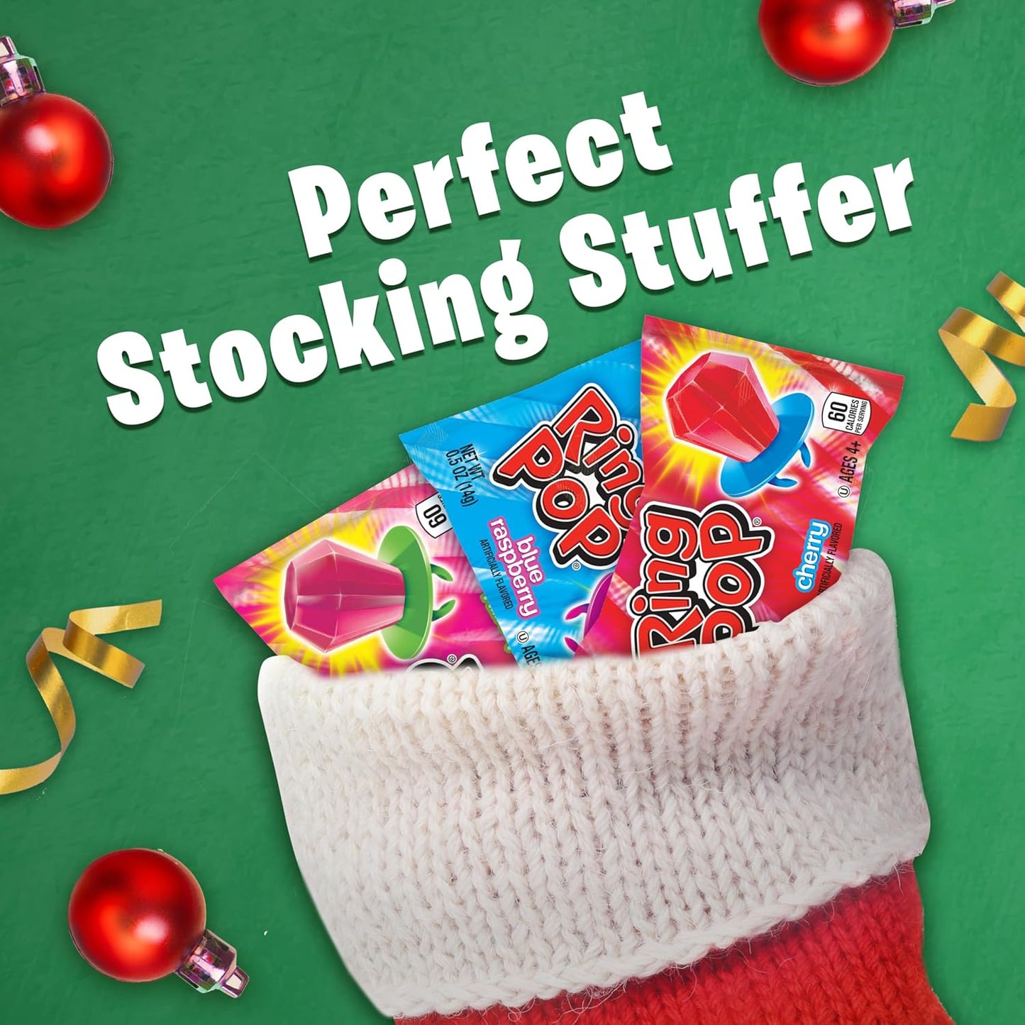 Ring Pop Halloween Candy Lollipops - 50 Ct Bulk Candy Variety Pack in Assorted Fruity Flavors - Full Size, Individually Wrapped Hard Candy For Trick or Treat, Halloween Bowls, Gifts, Party Favors