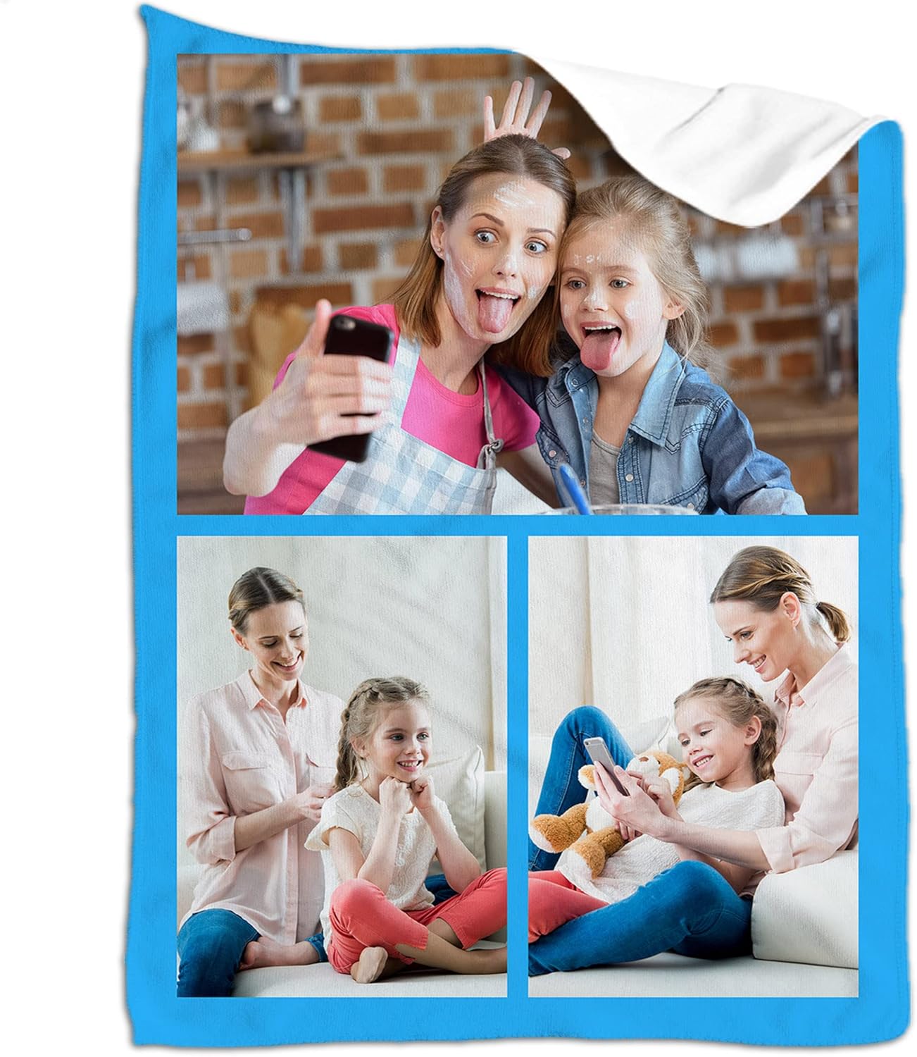 Custom Blanket with Photos Personalized Picture Throw Blankets Gifts for Women Lover Friend Customized Picture Gifts Flannel Blanket Christmas Anniversary Birthday Wedding 30"X40" Made in USA