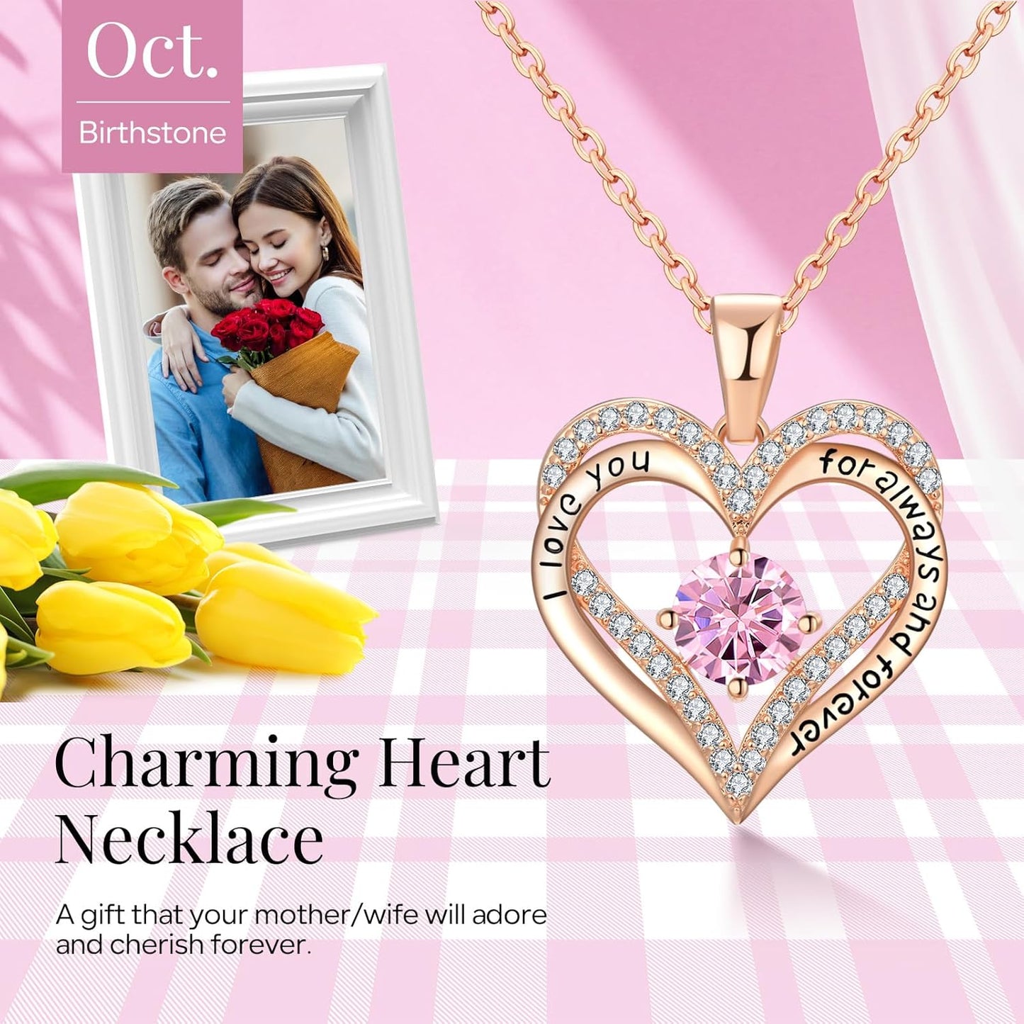 18K Rose Gold Necklaces for Women Birthday Gifts for Women Jewelry for Women Birthday Gifts for Wife Girlfriend Daughter Wife Birthday Gifts for Anniversary Mothers Day Christmas Valentines Gifts