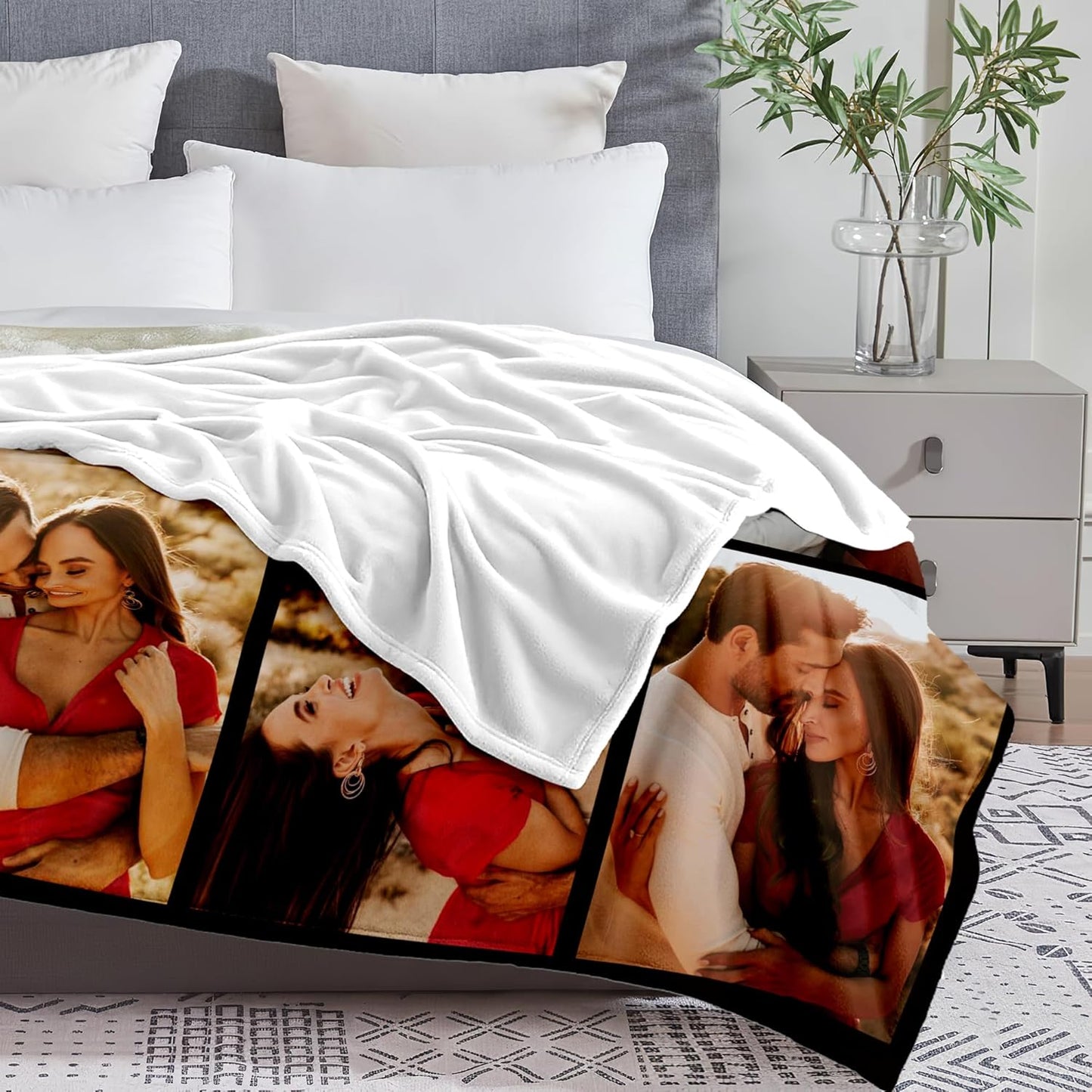 Yofair Ships Next Day, Custom Blanket with Picture Anniversary Wedding Gifts for Women Men Personalized Photo Blankets I Love You Couple Gift for Boyfriend Girlfriend Wife Husband
