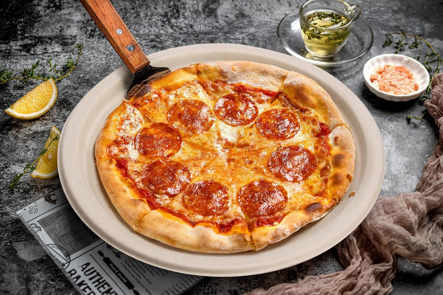 Gezond Compostable Paper Plates Set 500pcs Disposable Plates Heavy-Duty Plate Cutlery Eco-friendly Dinnerware Set for Party Picnic