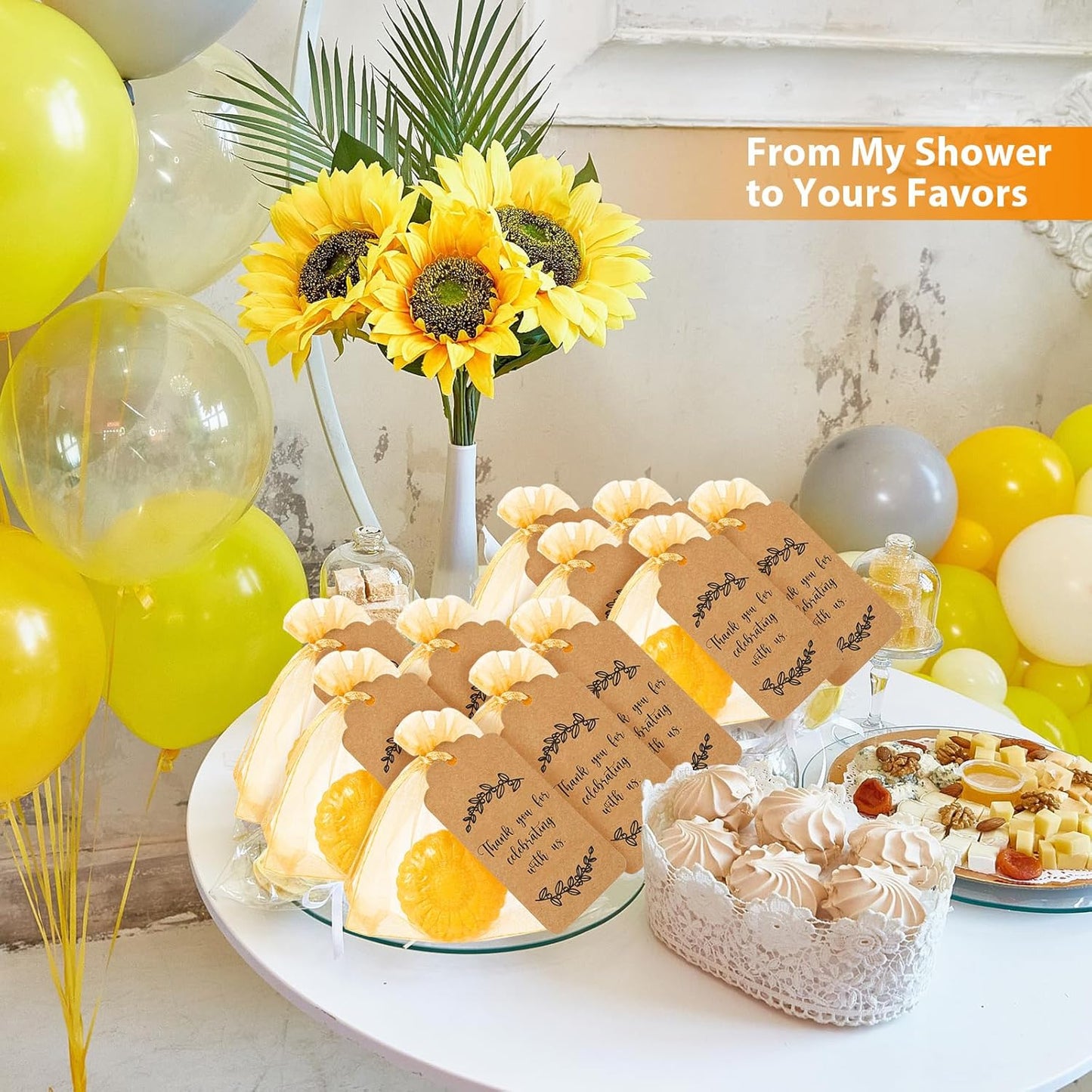 Demissle 50 Set Sunflower Soap Favors Fall Wedding Favors with Thank You Tag Gift Pouches Fall Party Supply for Adults Guests Return Gift Autumn Bridal Shower Baby Shower Decorations