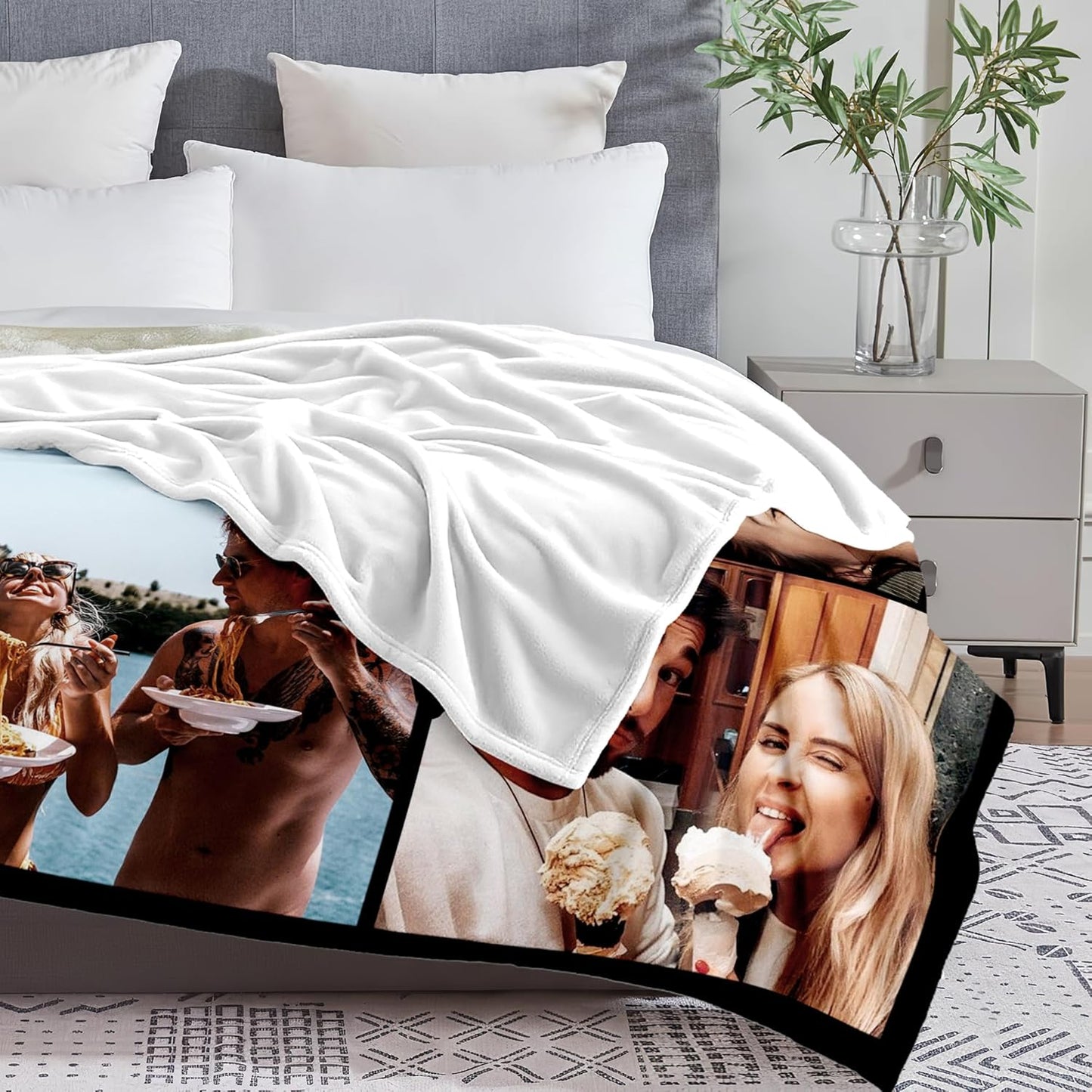 Yofair Ships Next Day, Custom Blanket with Picture Anniversary Wedding Gifts for Women Men Personalized Photo Blankets I Love You Couple Gift for Boyfriend Girlfriend Wife Husband