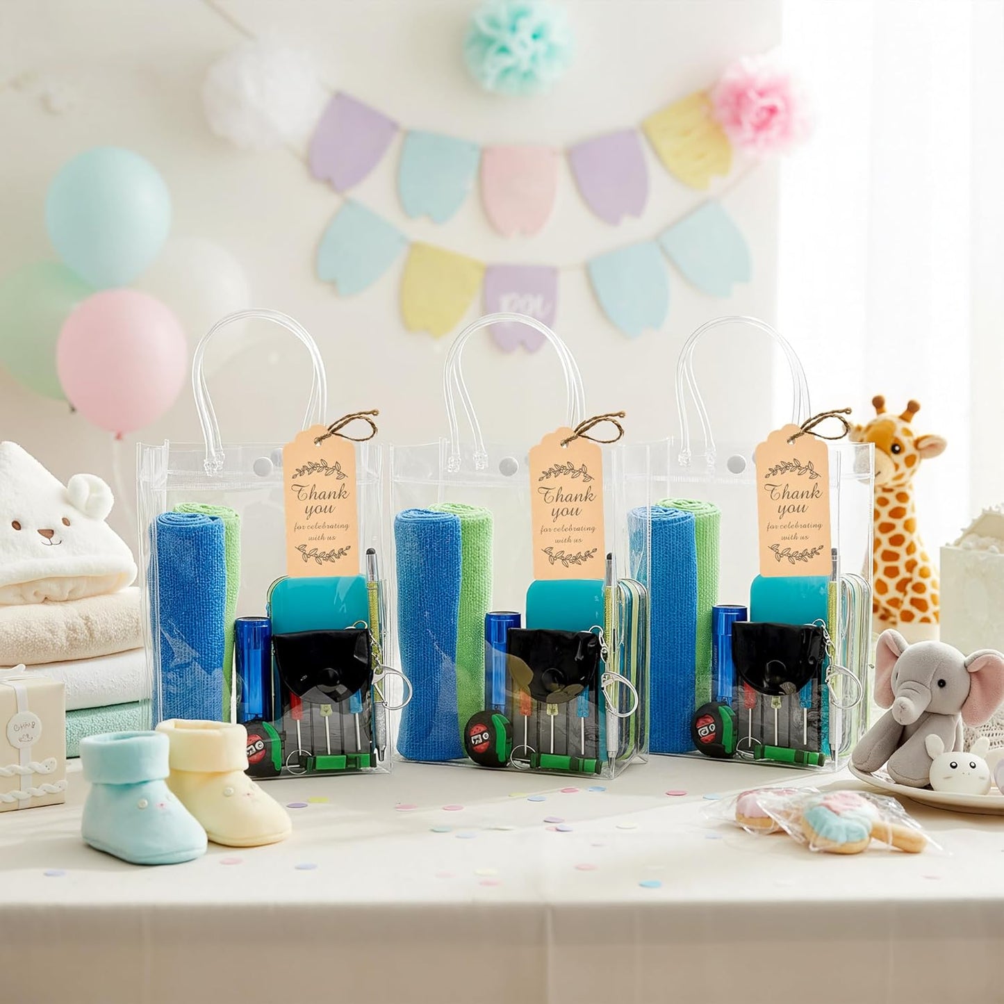 6 Set Baby Shower Prizes for Men, Bottle Opener Keychain, Multi-Tool Pen, Measuring Tape, Nail Clipper Set, Baby Shower Game Prizes for Winner Bachelor Party