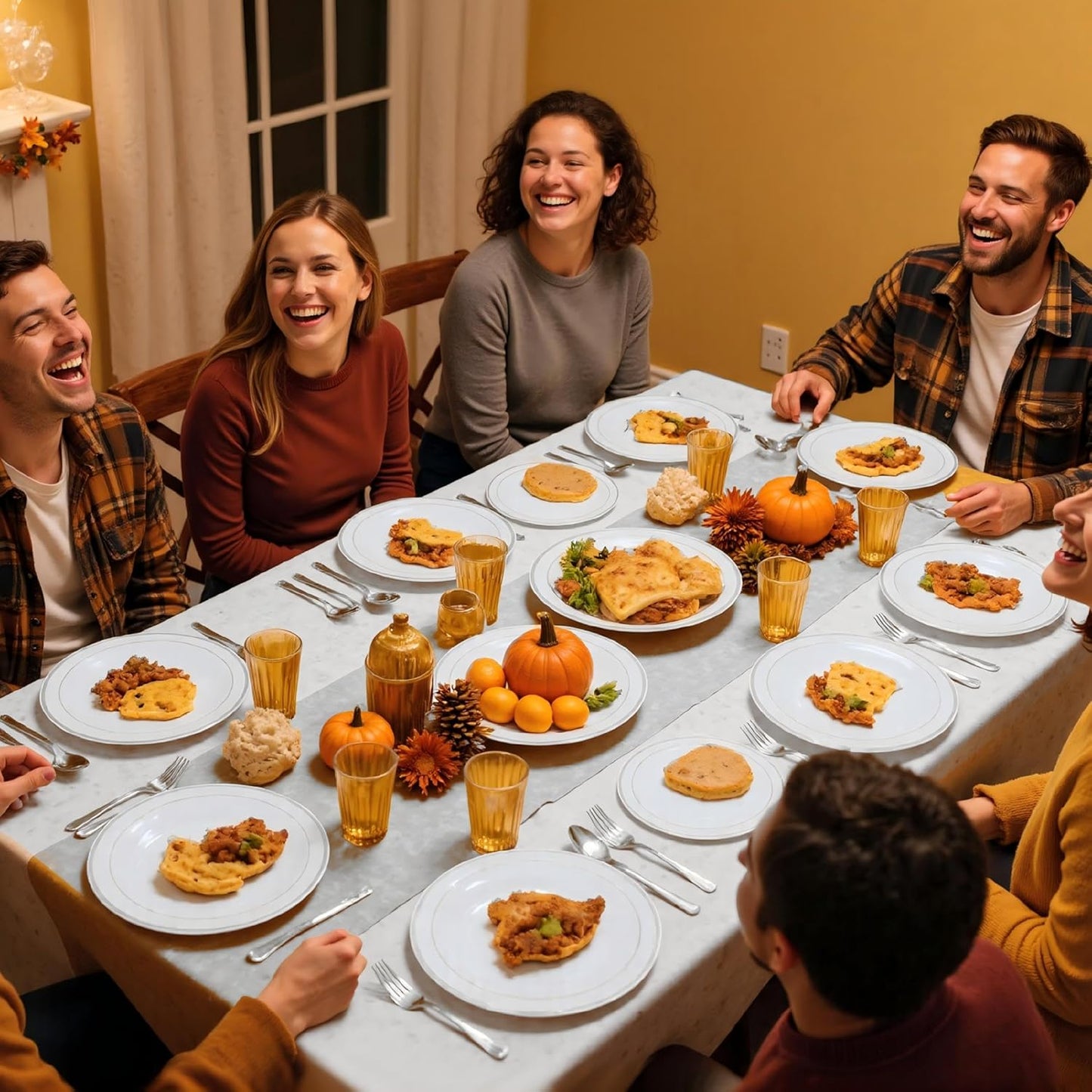 WELLIFE 700 Pcs Silver Plastic Plates for 100 Guests - Party Supplies Includes 200 Plastic Plates,300 Silver Silverware,100 Napkins,100 Cups for Party,Disposable Dinnerware Set