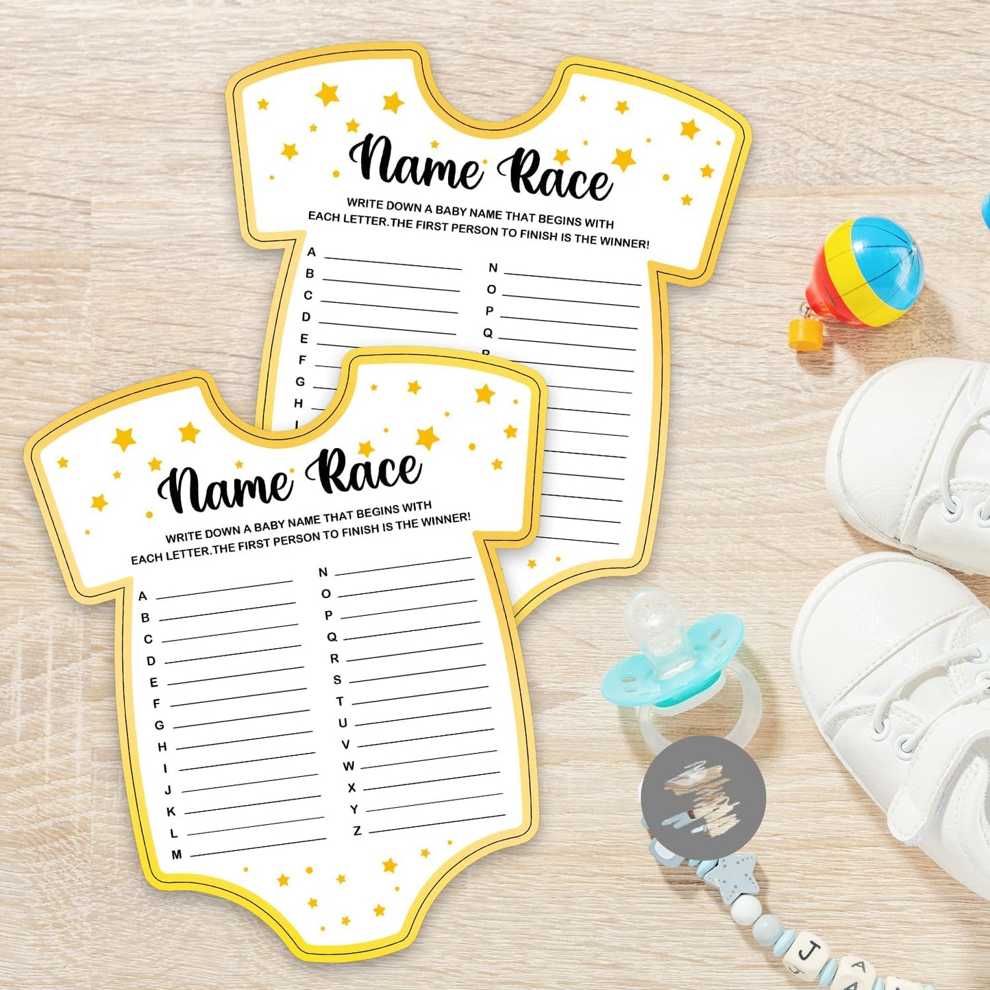 Baby Shower Games, Name Race Game Cards, Fun Baby Shower Party Games Supplies & Activities, Gender Reveal Games For Guests, Baby Shower Ideas, Set of 30 Cards
