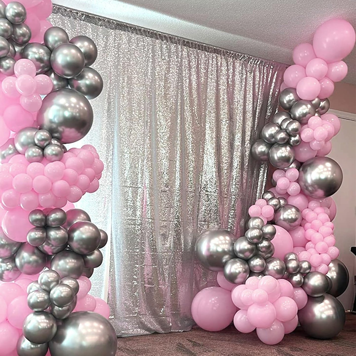 Pastel Pink Balloons, 150 pcs Different Sizes Pack of 18 Inch 12 Inch 10 Inch 5 Inch Baby Pink Balloons for Balloon Garland Balloon Arch as Birthday Party Wedding Decorations