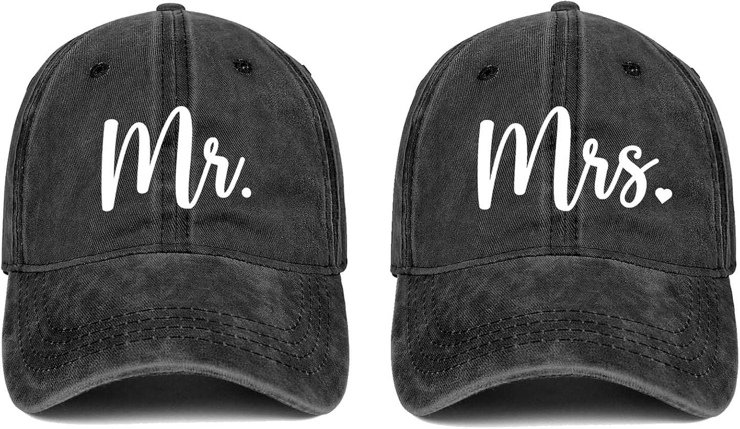 Mrs Bride Hat Bridal Shower Gifts Wedding Mr Couple Gift Cap Black