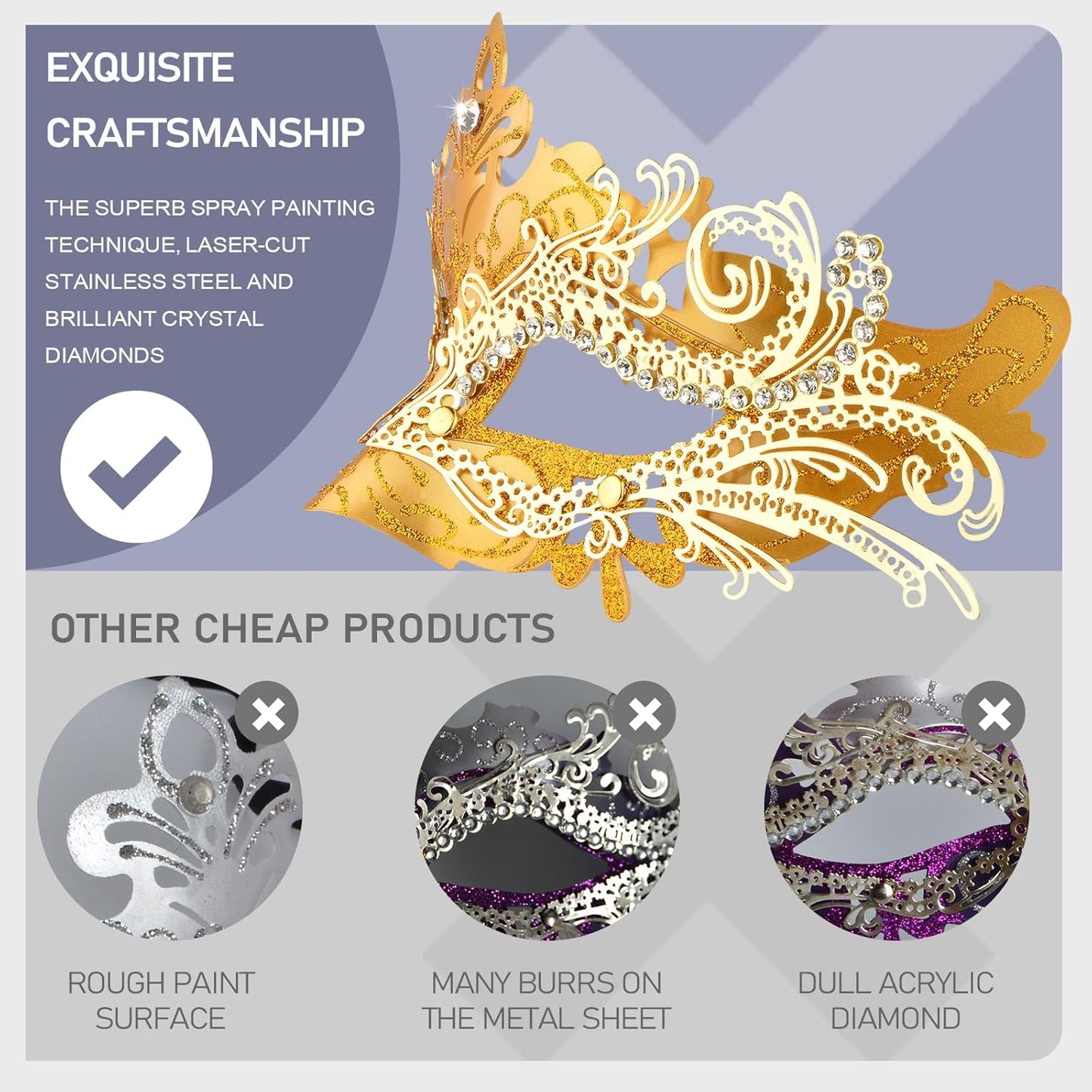 Hoshin Masquerade Mask, Mardi Gras Deecorations Venetian Masks for Womens