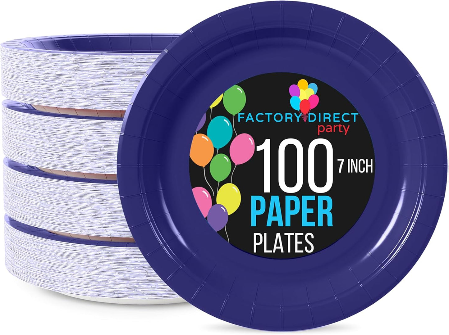 Exquisite Navy Paper Plates Disposable Heavy Duty 7 Inch Navy Disposable Plates For Party 100 Pcs Heavy Duty Paper Plate 350 GSM, Birthday Party Supplies Plate Set