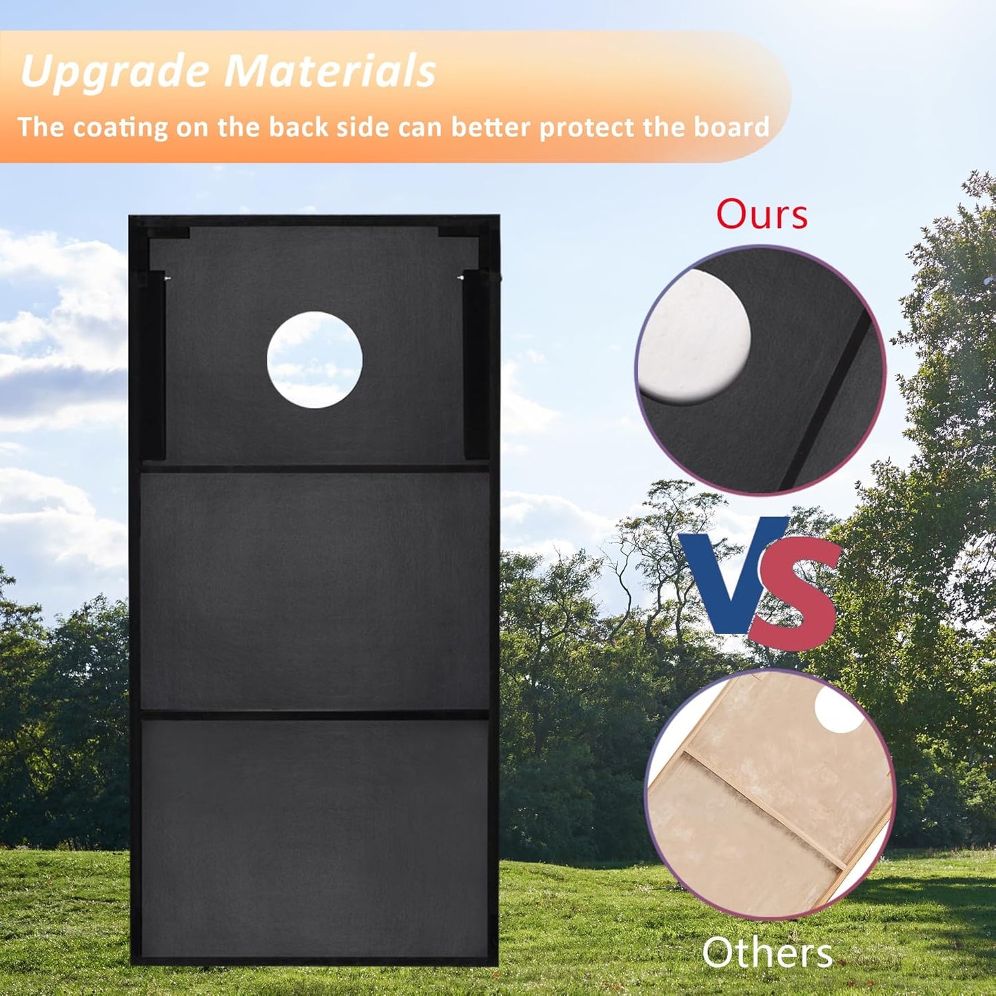 Cornhole Set, Regulation/Tailgate Size Cornhole Boards with 8 Bean Bags and Carrying Case, 4x2/3x2 Corn Hole Outdoor Game Toss Board for Adults Outside Activities