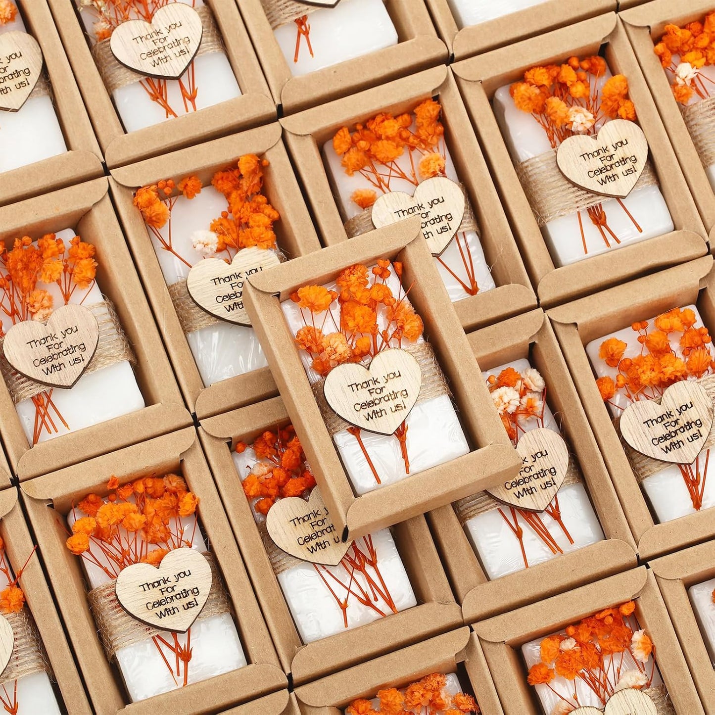 Demissle 30 Pcs Mini Scented Soap Wedding Party Favors Gifts Baby Shower Bridal Shower Handmade Natural Soap Favors for Guests in Bulk for Wedding Souvenirs Engagement Party(Orange)