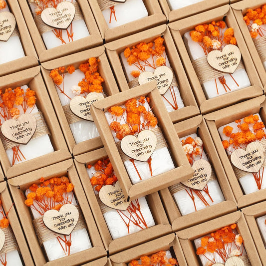 Demissle 30 Pcs Mini Scented Soap Wedding Party Favors Gifts Baby Shower Bridal Shower Handmade Natural Soap Favors for Guests in Bulk for Wedding Souvenirs Engagement Party(Orange)