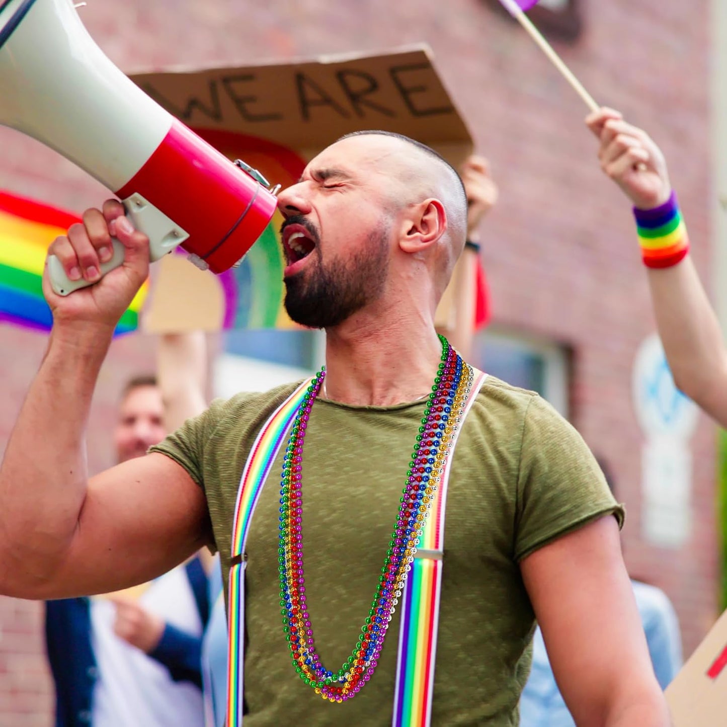 12 PCS Mardi Gras Beads Necklaces, 33" Metallic 6 Kinds Color Beaded Stuff Set, Festival Parade Throws, Colorful Assorted Carnival Costume Accessories for Christmas Parade Party Favors Decorations