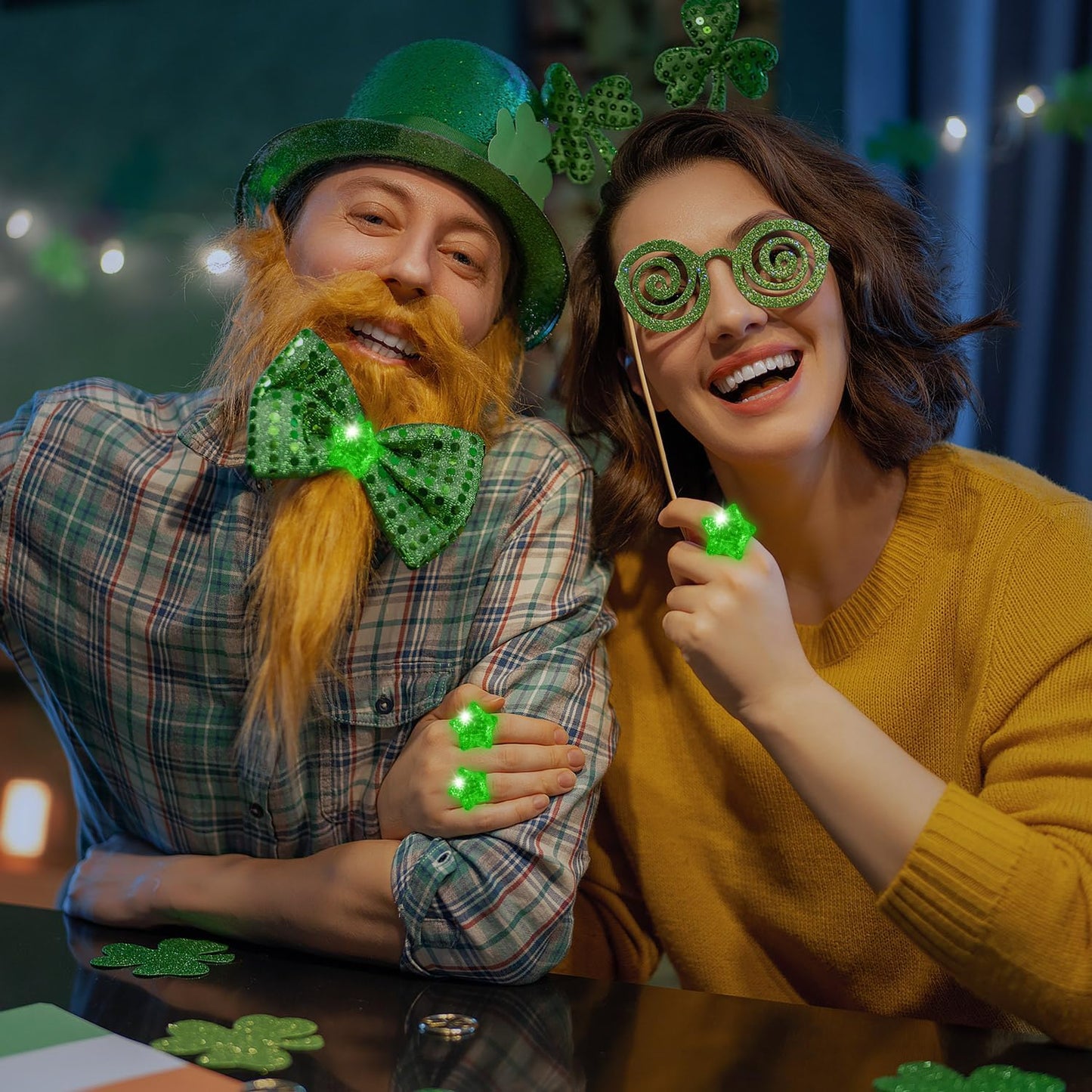 24 Pack Light Up Star Rings Glow in the Dark Party Flashing LED Jelly Finger Rings for July 4th,Halloween,Christmas,Concert,Goodie Bag Fillers,Raves