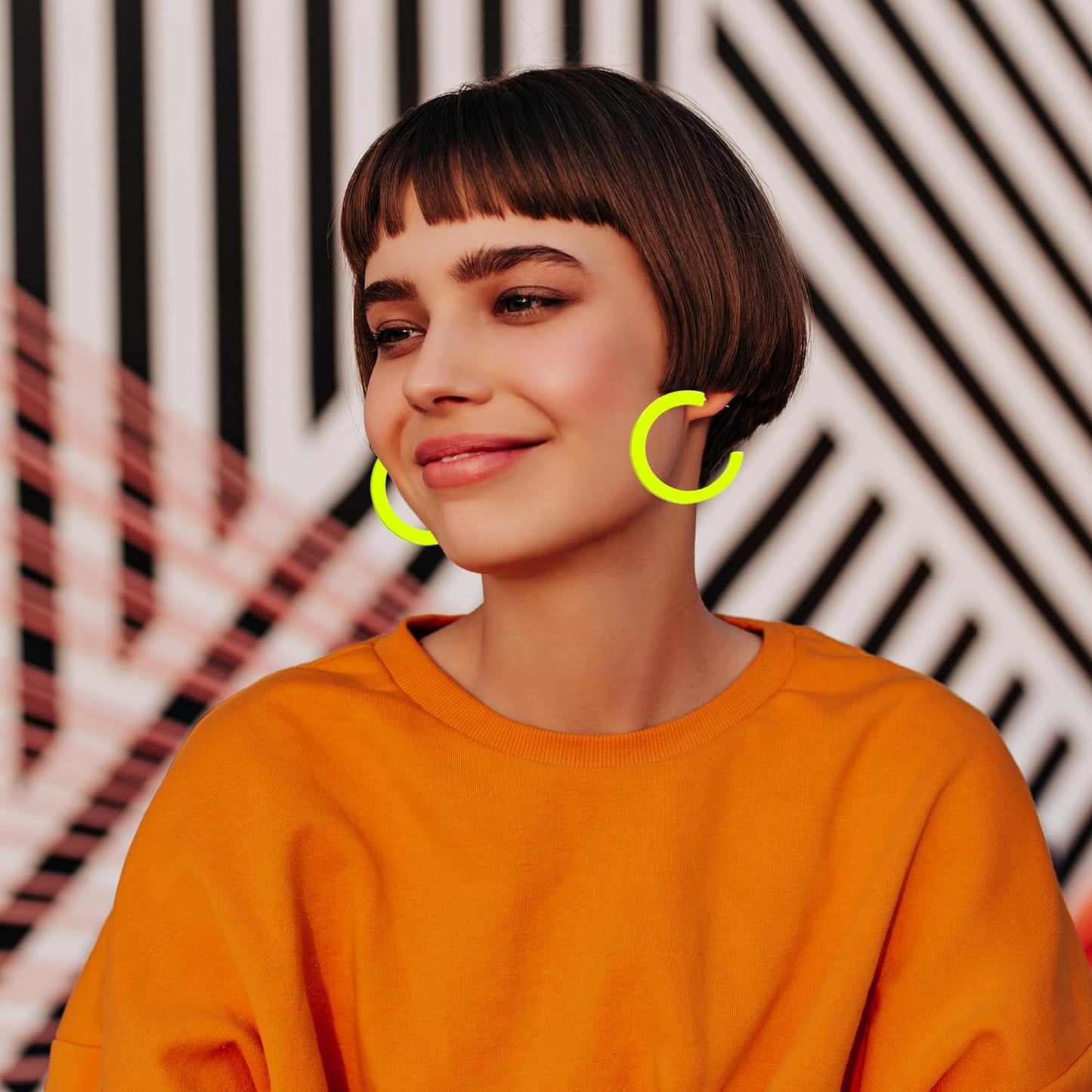 80s 90s Neon Earrings for Women Retro Cassette Tape Hoop Earring Candy Color Lightweight Acrylic Stud Dangle Earrings for 80S Costume Outfits Dancing Glow Party Accessories