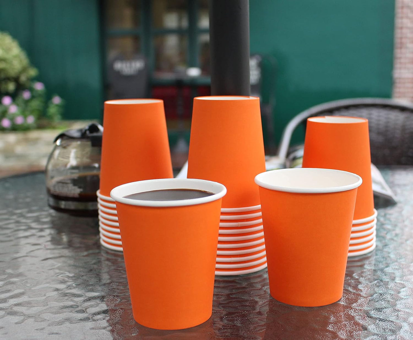 Yes!Fresh Party Cups,50 Count,Multicolor Paper Cups For Weddding,Party,Picnic, BBQ, Travel, and Event(Orange)