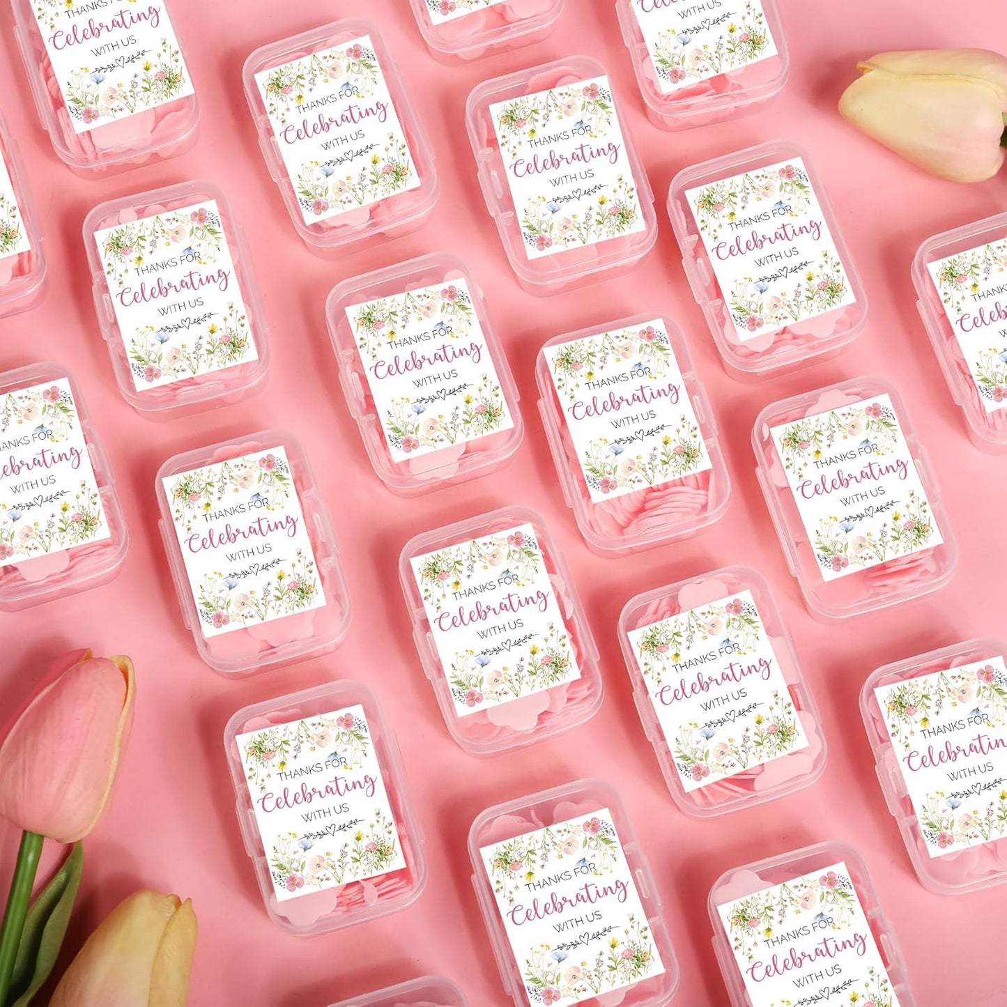 Love Is In Bloom Bridal Shower Decorations - 24 Pcs Wildflower Baby in Bloom Baby Shower Favors, Floral Pink Soap Favors Gifts for Guests, Wedding Engagement Decorations Party Supplies