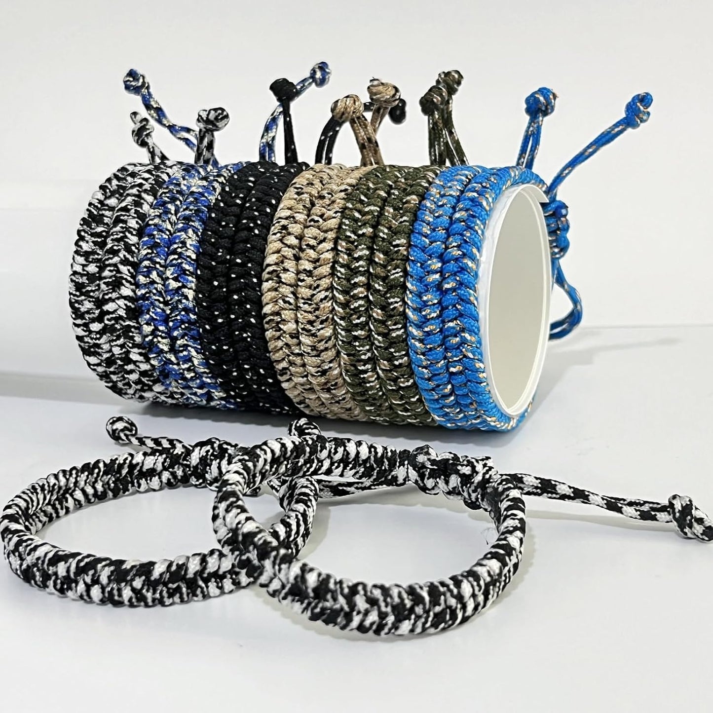 YANMIN 12 pcs Braided Friendship Bracelets for Teen Boys Adjustable Paracord Bracelets Handmade Goody Bag Stuffers Easter Basket Filler Tween Teenager Birthday Christmas Camping Party Favors