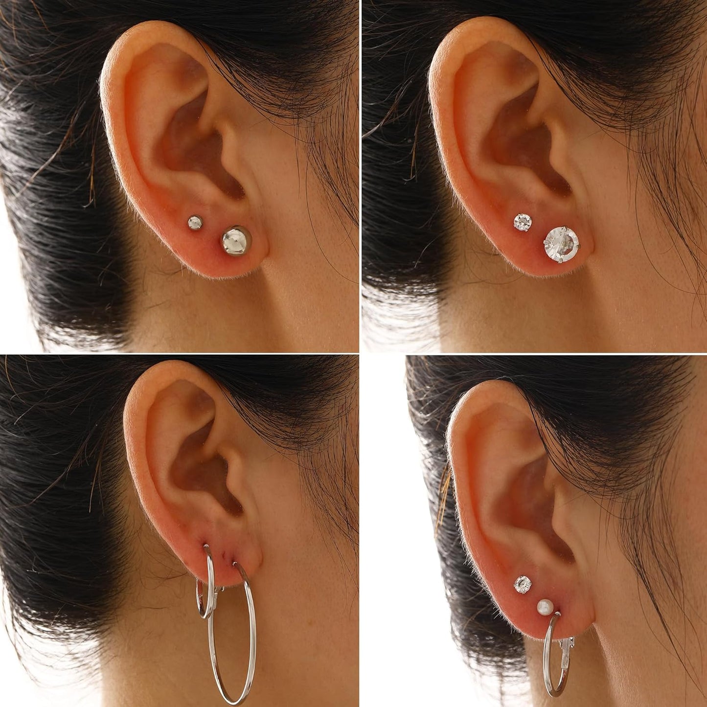 FAXHION 68 Pcs Gold Jewelry Set for Women with 7 Necklace, 17 Bracelet, 5 Hoop Earrings, 15 Stud Earrings, 24 Knuckle Rings for Women Jewelry Set for Women