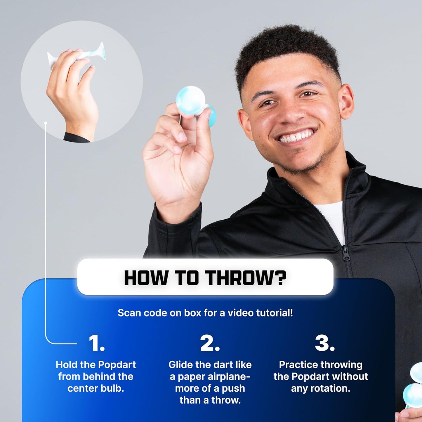 Popdarts USA Themed PRO Pack Game Set (Red White Blue Wigglenobber Target Marker) - Indoor, Outdoor Suction Cup Throwing Game - Competition with a POP