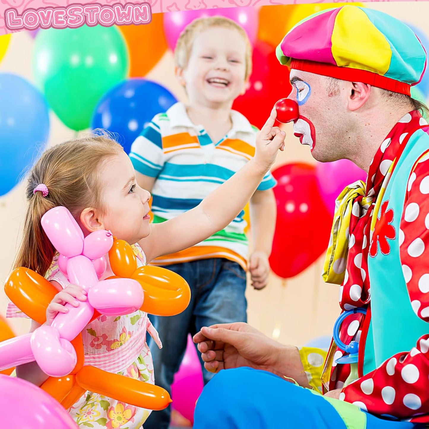 LovesTown Pink 260 Animal Balloons，100 PCS Long Latex Balloons for Animal Modeling Weddings Birthdays Festival Party Decor